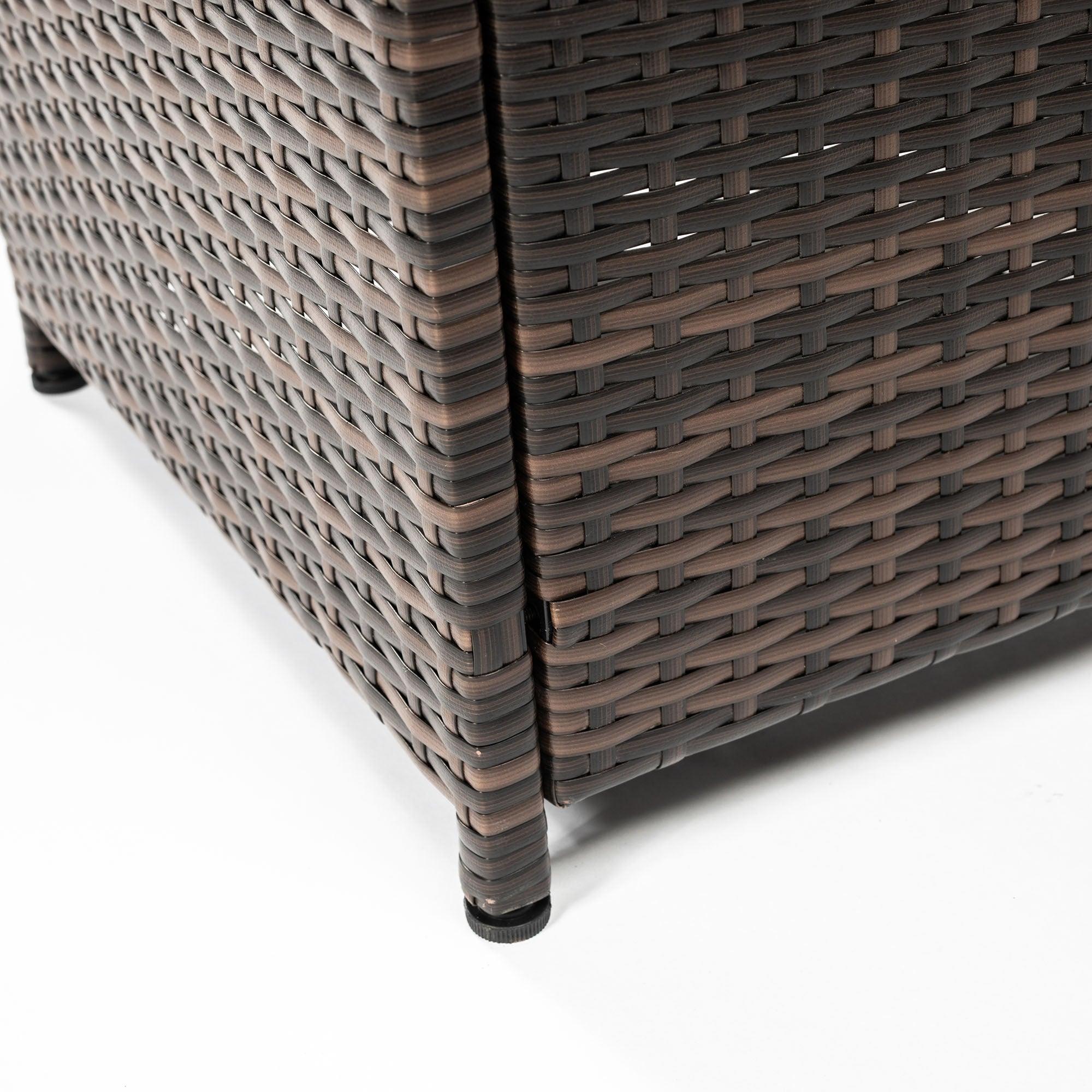 28 Inch Wicker Square Fire Pit Table - Outdoor Patio Heater for Backyard, Garden, and Deck - Perfect for Camping and Gatherings