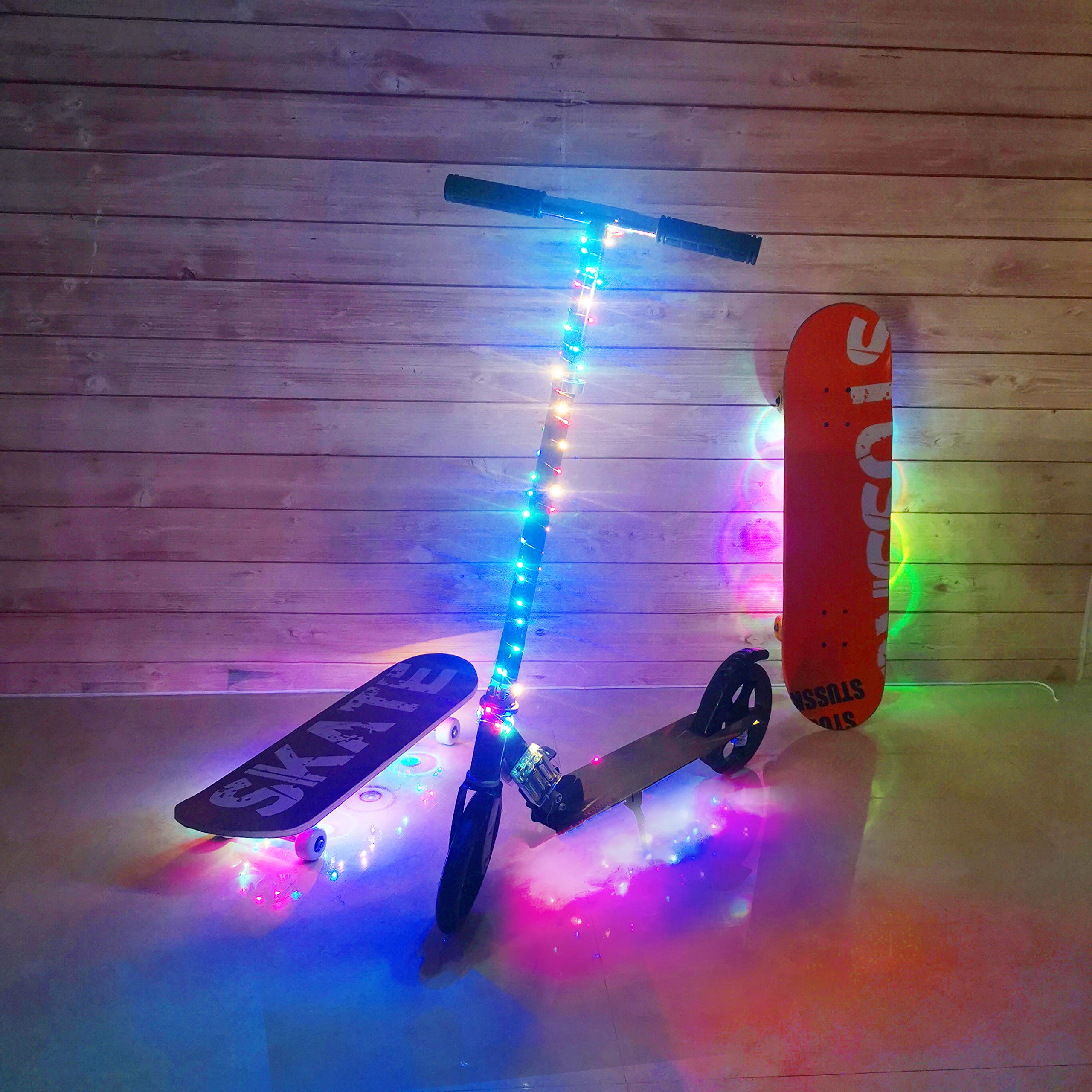 STUSSKUR LED Undercarriage Lights for Electric Skateboards, Longboards & Scooters - Waterproof Skateboard Light Accessories with Remote Control - Perfect for Night Riding, Safety & Cool Gifts for Skateboarders (String Light Style)