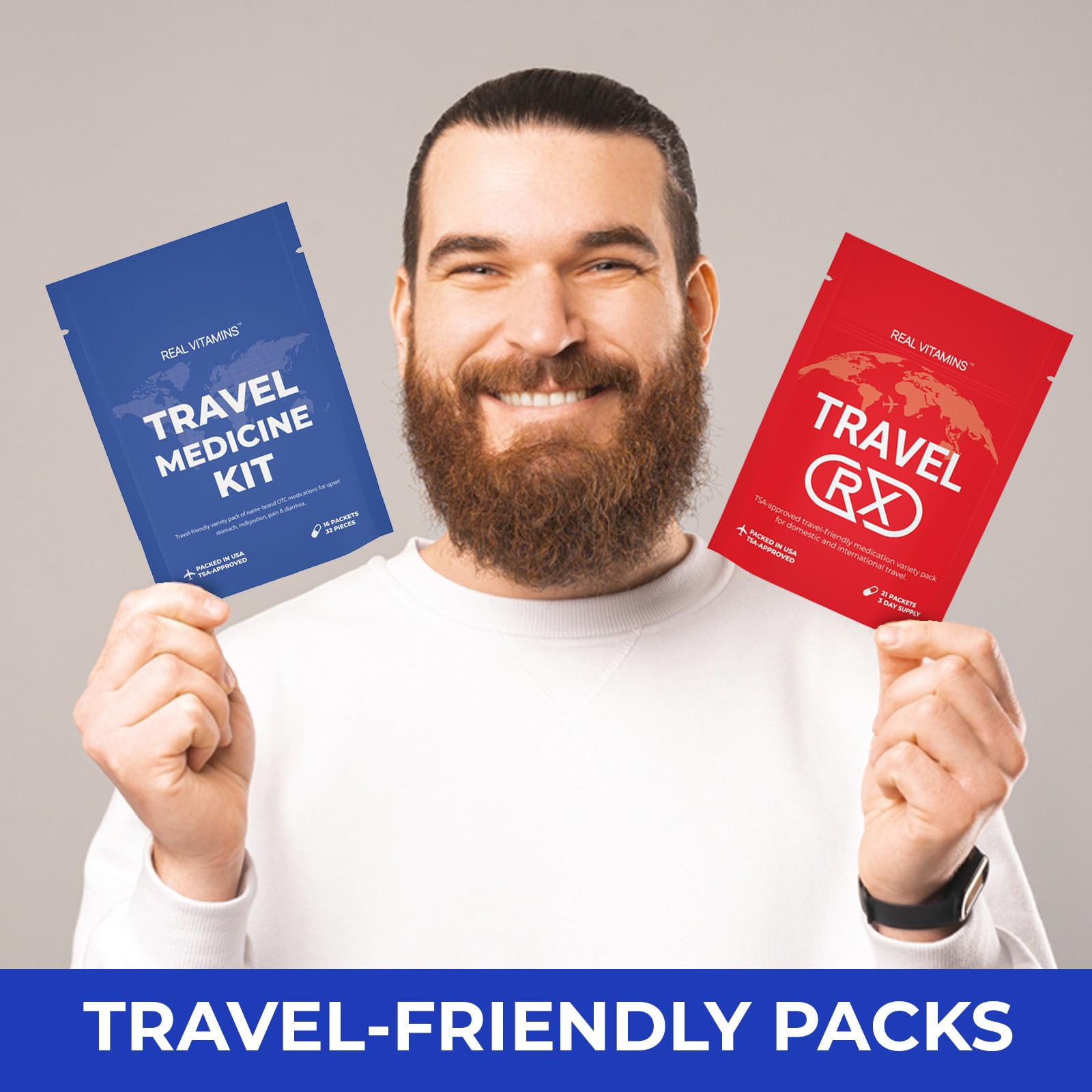 37-Piece Travel Size Medicine Kit - Individually Wrapped RX Variety Pack for Travel, Work, Camping & Cruises | Portable First Aid Essentials for Emergencies, Business Trips & Outdoor Adventures (2-Pack)