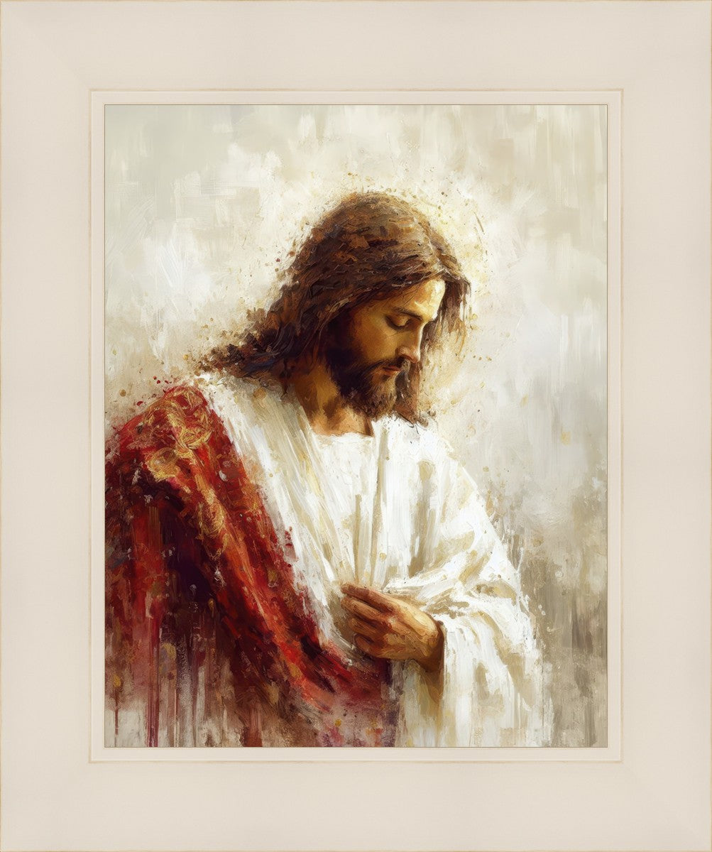 Jesus Christ in Red Robes - Religious Wall Art for Home & Church Decor - Perfect for Prayer Rooms, Sunday Schools & Christian Gifts
