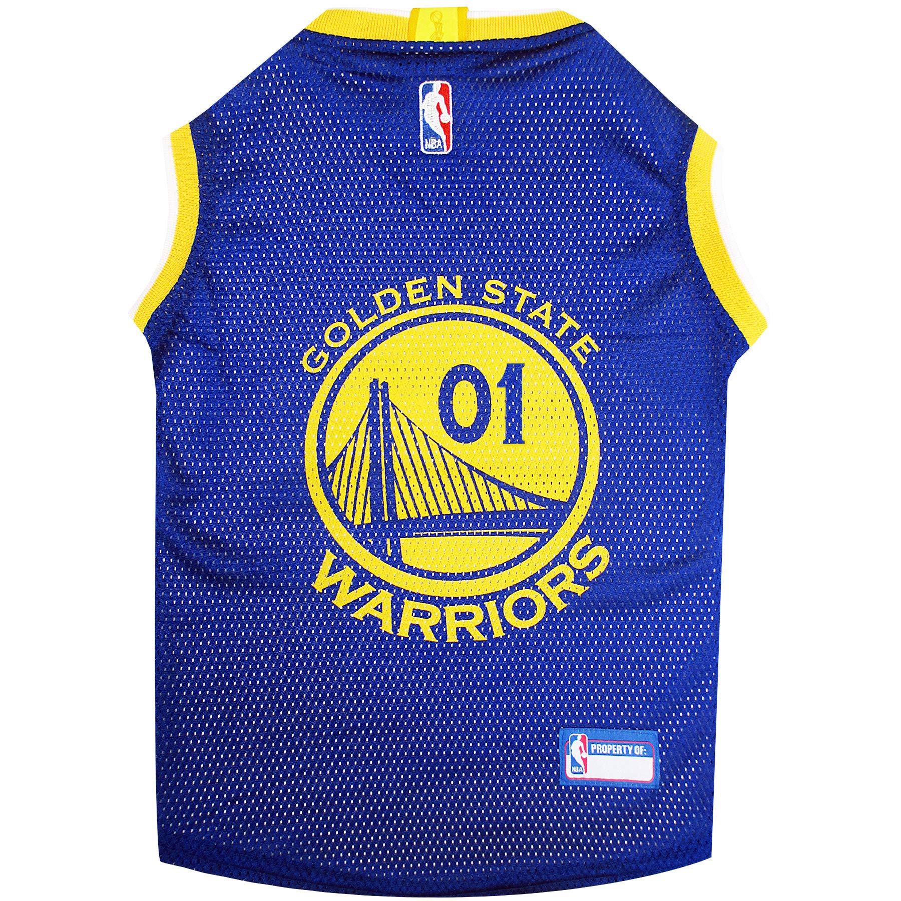 Golden State Warriors Dog Basketball Mesh Jersey for Small Dogs - Pet NBA Fan Apparel for Game Day & Playtime