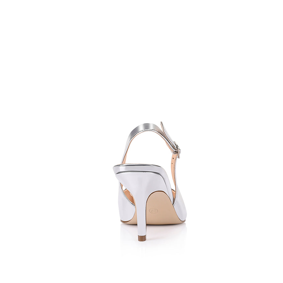 Shayley Slingback Stilettos - Silver Mirror High Heels for Women | Elegant Evening Shoes for Parties, Weddings & Special Occasions