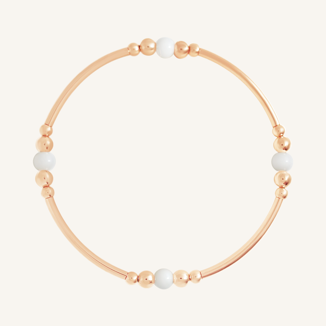 White Agate Ava Bracelet - Stone of Resilience & Protection | Healing Crystal Jewelry for Stress Relief, Meditation & Spiritual Growth