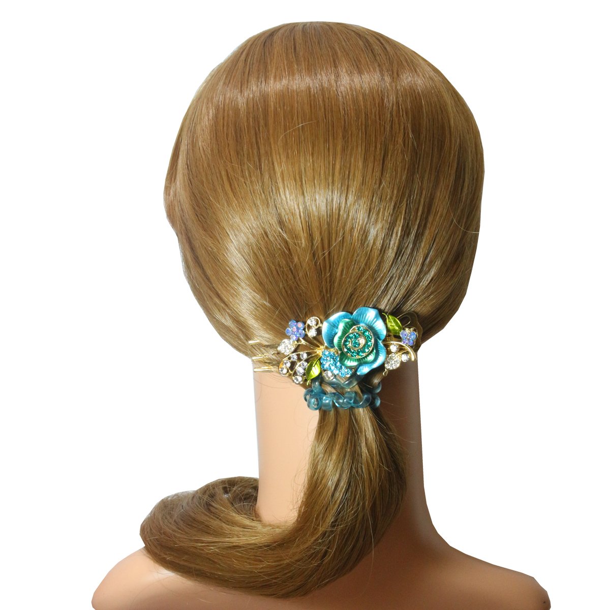 Stylish Set of 2 Non-Slip Metal Alloy Hair Clips for Women & Girls - Strong Hair Barrettes for Thick Hair (Blue & Pink) | Perfect for School, Work & Special Occasions
