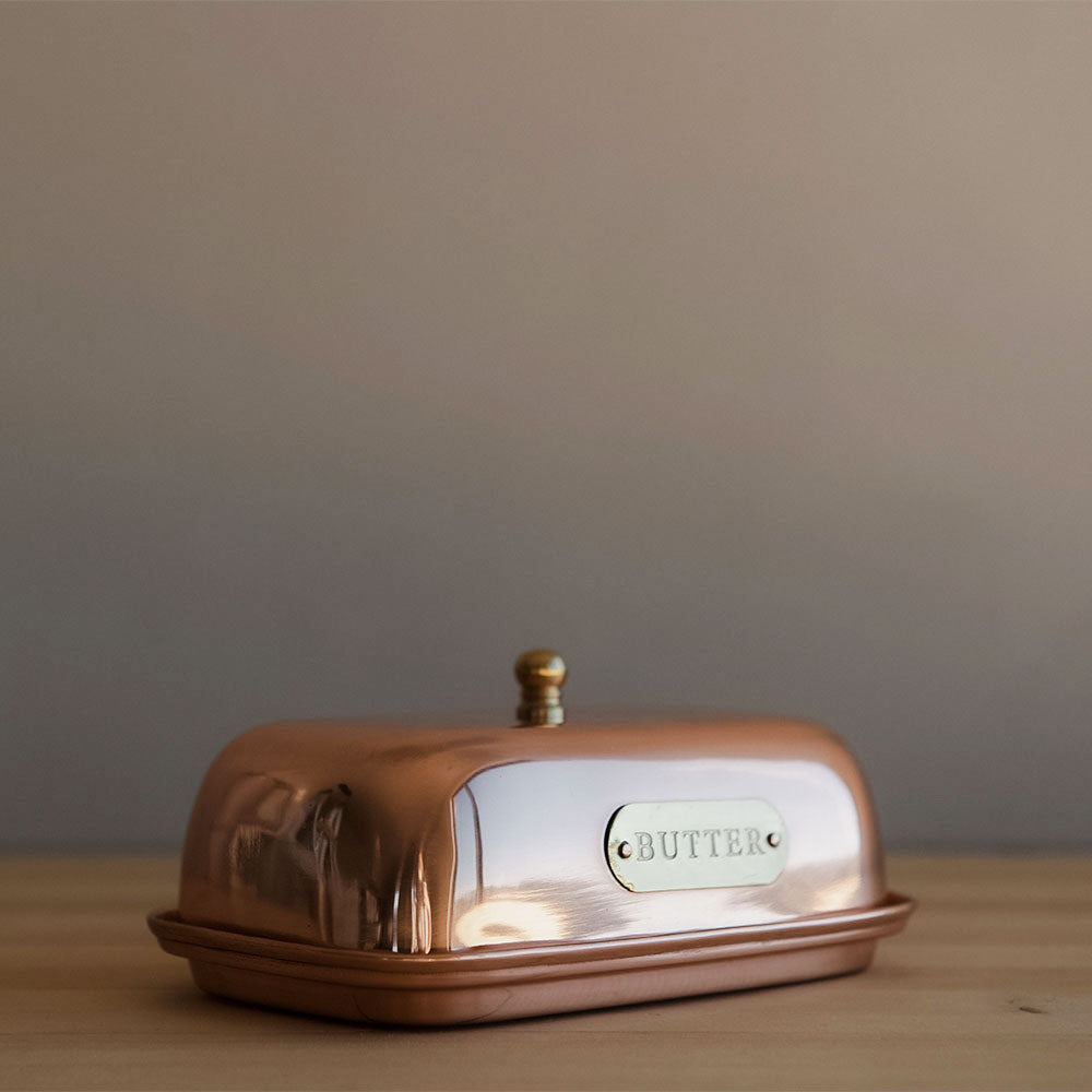 Premium Copper Butter Dish with Lid - Elegant & Rustic Butter Keeper for Freshness - Perfect for Kitchen, Dining Table, and Gift Giving
