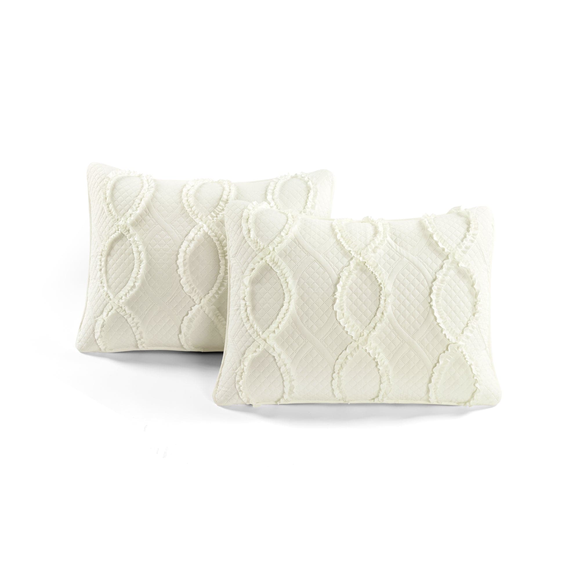 Avon Textured Ruffle Quilt 3-Piece Bedding Set - Soft & Stylish Comforter, Pillow Shams & Bed Skirt for Cozy Bedroom Decor