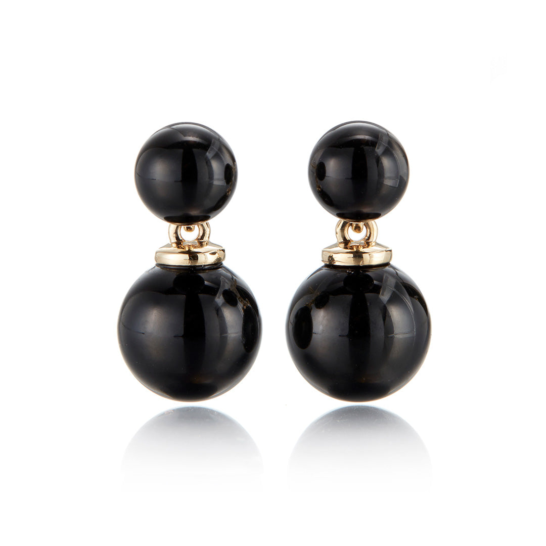 Exquisite Black Jade Victoria Earrings – Elegant Handmade Jewelry for Women | Perfect for Weddings, Parties & Special Occasions