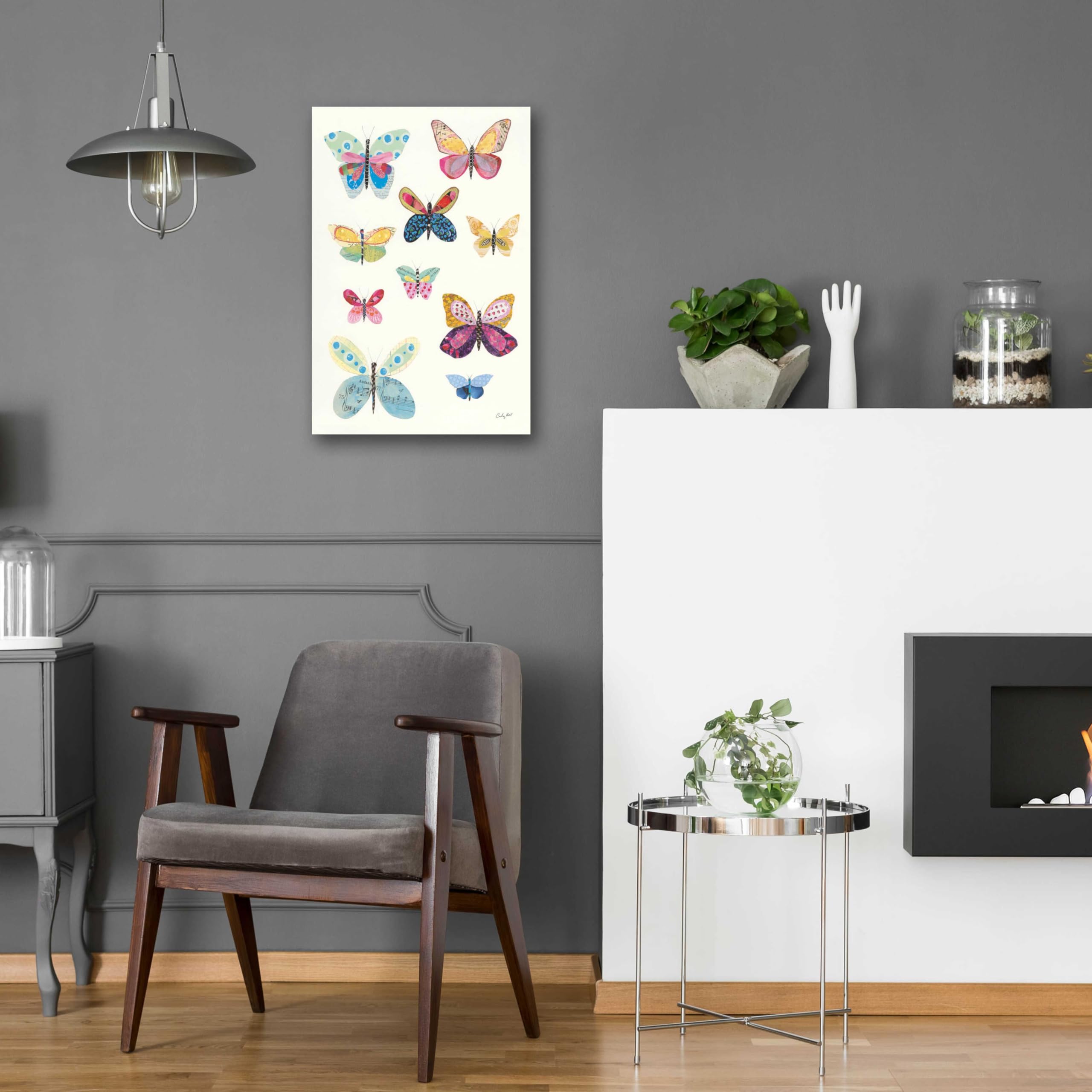 Courtney Prahl Butterfly Charts I - 16x24 Inch Acrylic Glass Wall Art Painting, Modern Abstract Home Decor for Living Room, Bedroom & Office