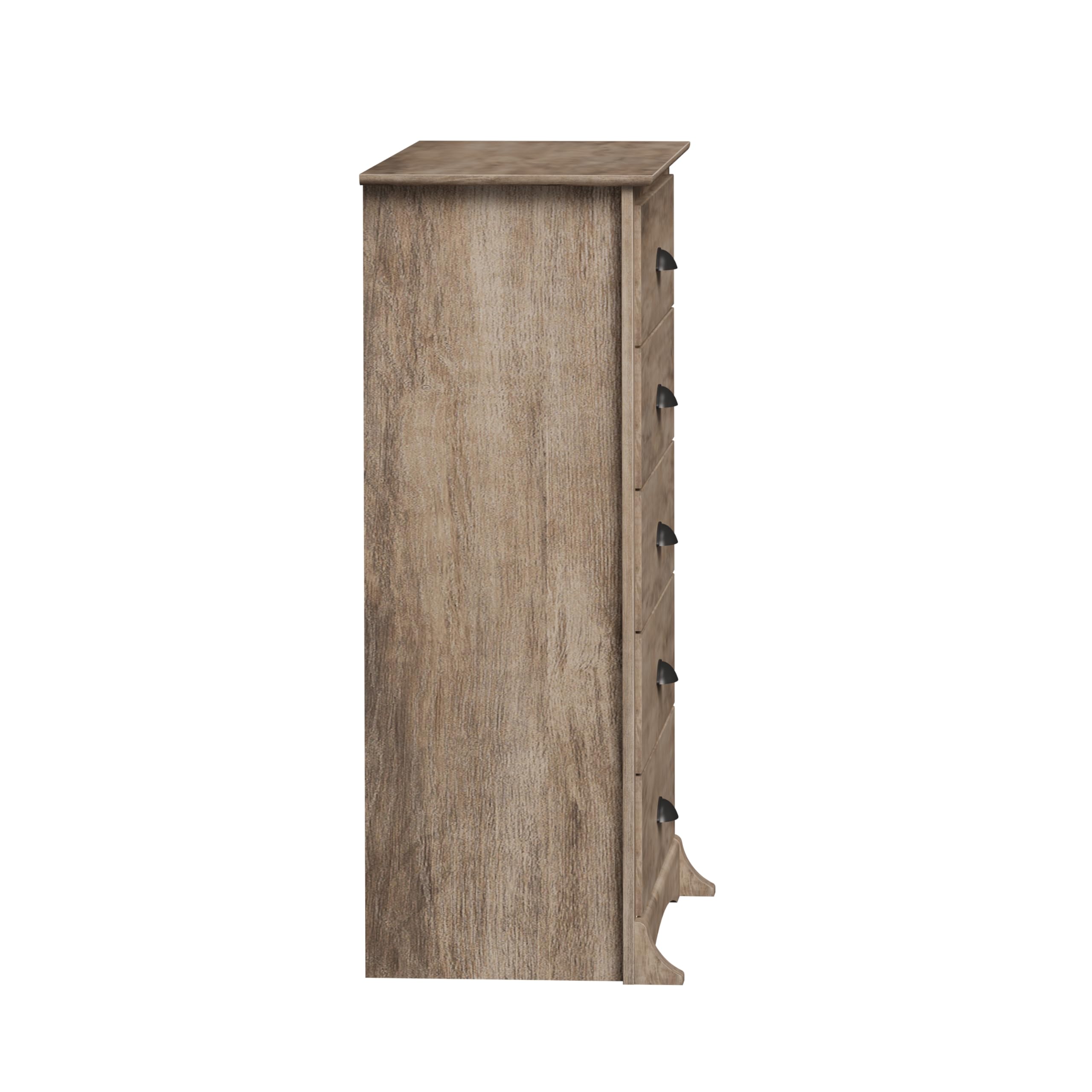 Prepac Salt Spring Rustic 5-Drawer Tall Dresser - Farmhouse Bedroom Chest of Drawers 17.75