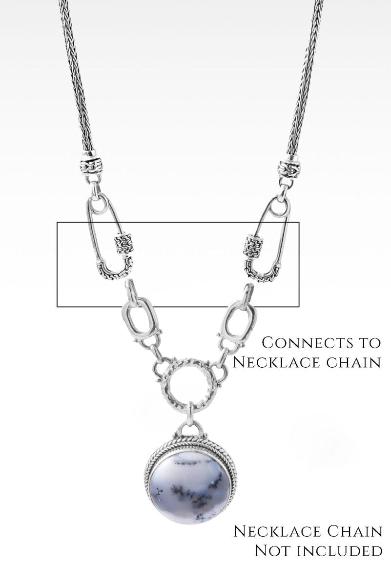 Linked in Unity Interchangeable Necklace Component™ in Dendritic Opal - Elegant Jewelry for Layering & Customization - Perfect for Gifts, Weddings, and Everyday Wear