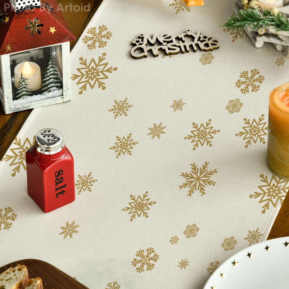 Artoid Mode Christmas Snowflake Table Runner - 13x120 Inch Holiday Dining Decor for Kitchen, Home & Outdoor Parties | Perfect for Festive Gatherings & Seasonal Celebrations