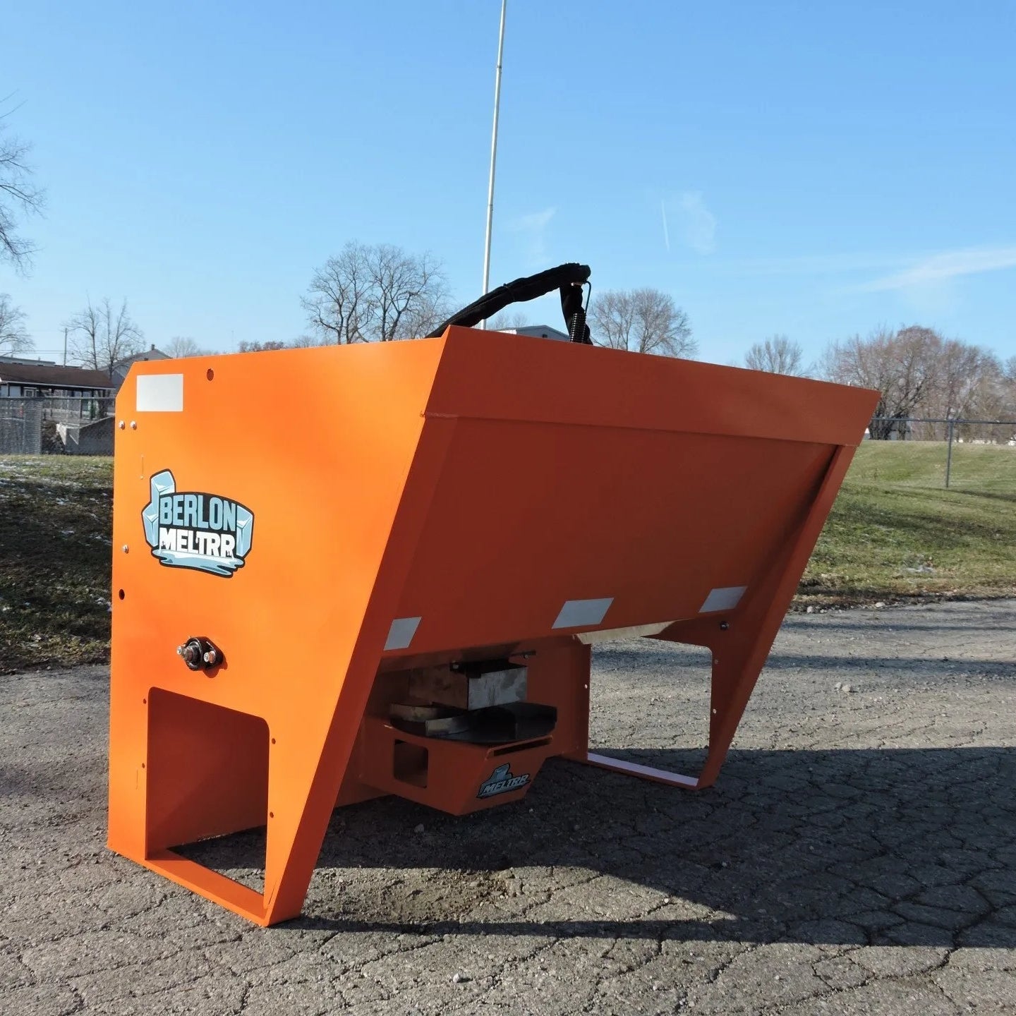 Berlon Meltrr Skid Steer Salt Spreader - Heavy Duty Snow & Ice Melter Spreader for Winter Driveway, Parking Lot & Road Maintenance