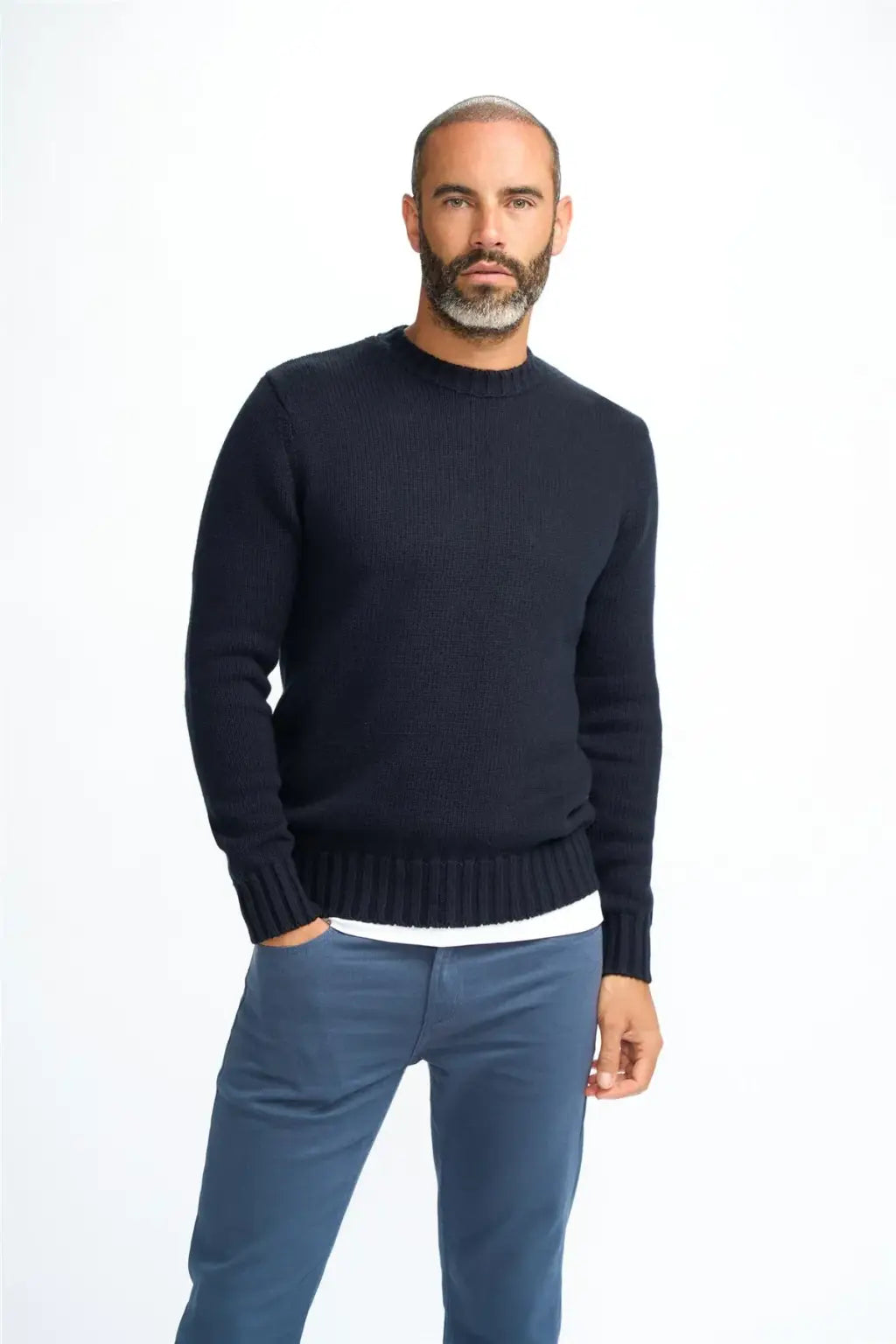 Cavani Men's Farrel Plain Jumper - Classic Slim Fit Sweater for Casual Wear & Office Outfits | Winter Warm Knit Pullover for Men
