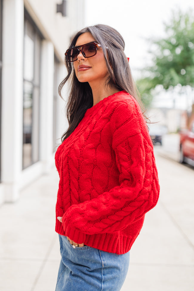 Cozy Cable Knit Crew Neck Sweater for Women - Soft Winter Pullover - Perfect for Casual Outfits, Office Wear & Holiday Gatherings