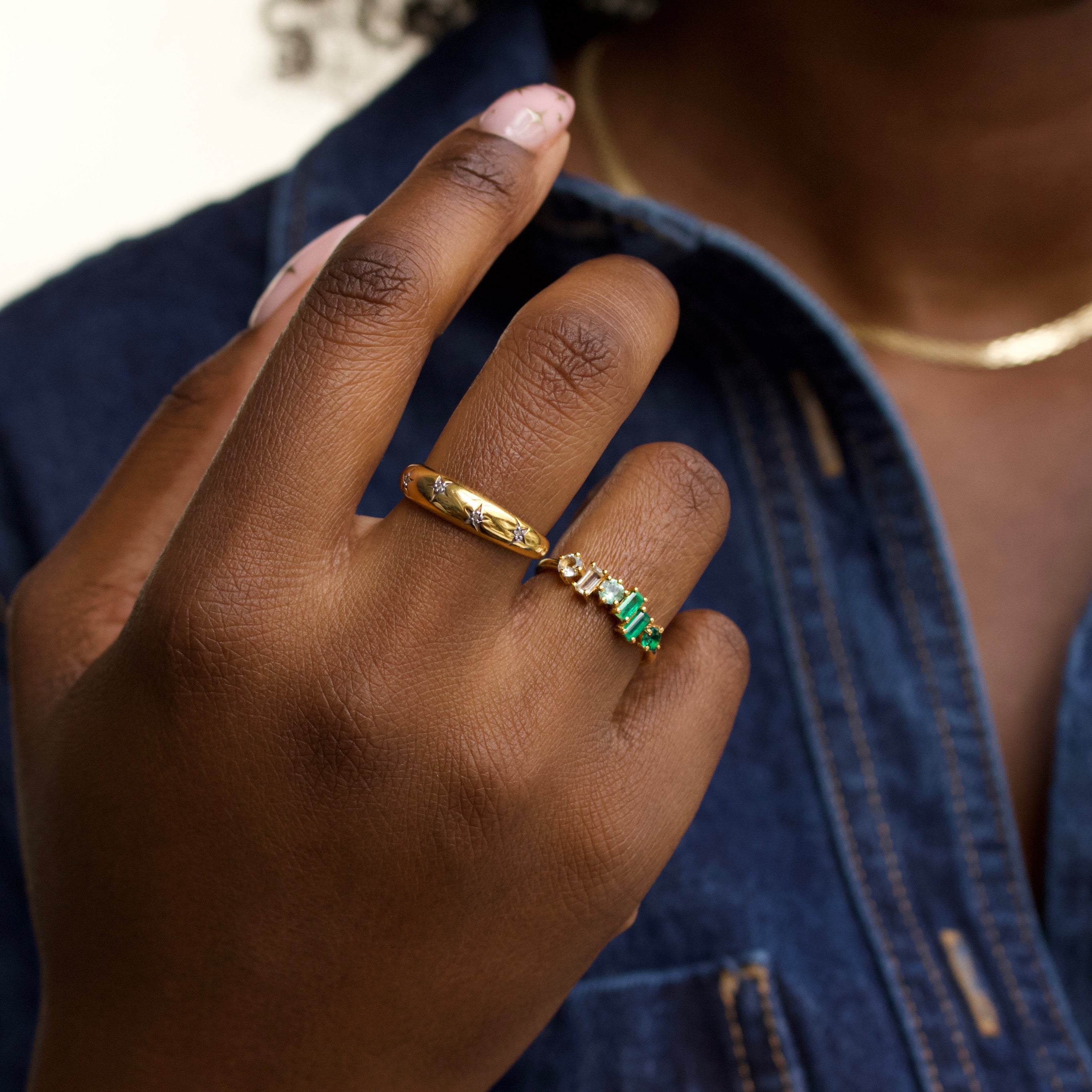 Green Gemstone Ombre Ring - Elegant Handmade Jewelry for Women | Perfect for Weddings, Parties & Everyday Wear