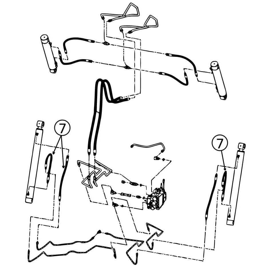 Bobcat 773 Hydraulic Hose Kit for Loader Lift Cylinders - Includes Rod Ends & R/H Bore End - Compatible with S/N Group 2 (Part #7) - Perfect for Skid Steer Loader Maintenance & Hydraulic System Repairs
