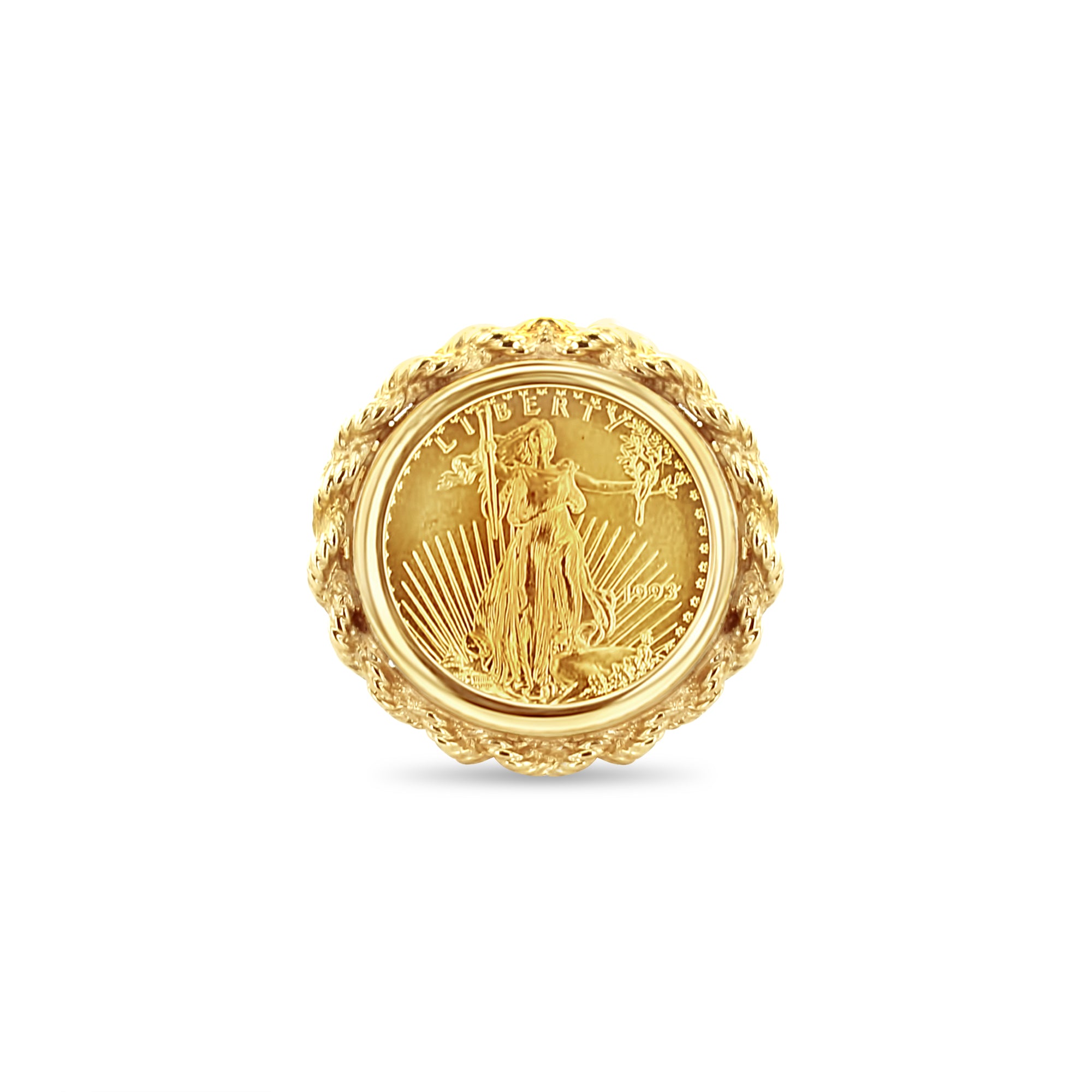 American Eagle Lady Liberty Rope Coin Frame Ring - Vintage Silver Coin Jewelry for Women, Unique Patriotic Gift for Independence Day & Memorial Day - Perfect for Everyday Wear & Special Occasions