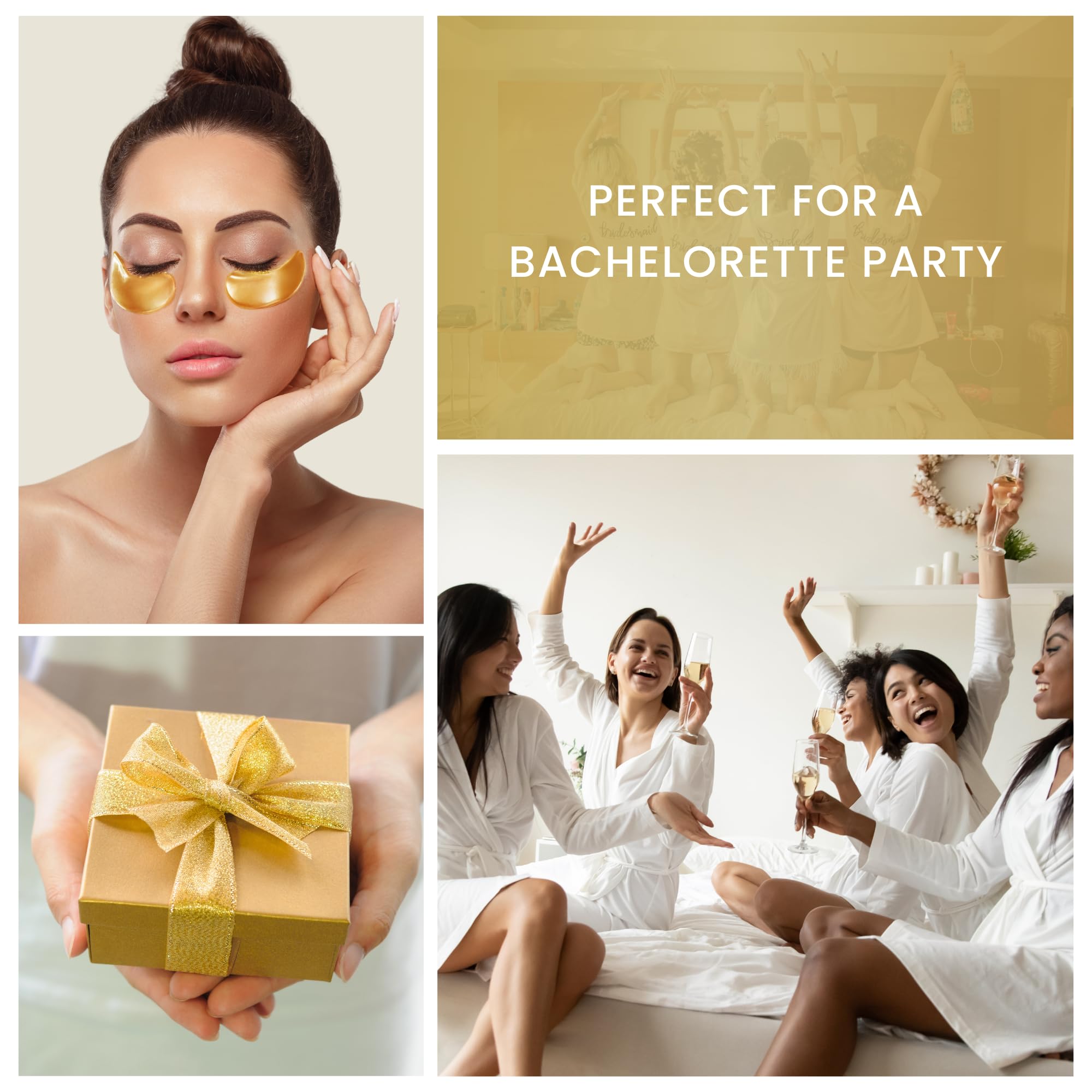 16 Pairs 24K Gold Hydrogel Under Eye Patches - Anti-Aging Eye Mask for Dark Circles, Puffiness & Wrinkles - Collagen Infused Eye Pads for Brightening & Hydration - Perfect for Night Routine & Travel Skincare