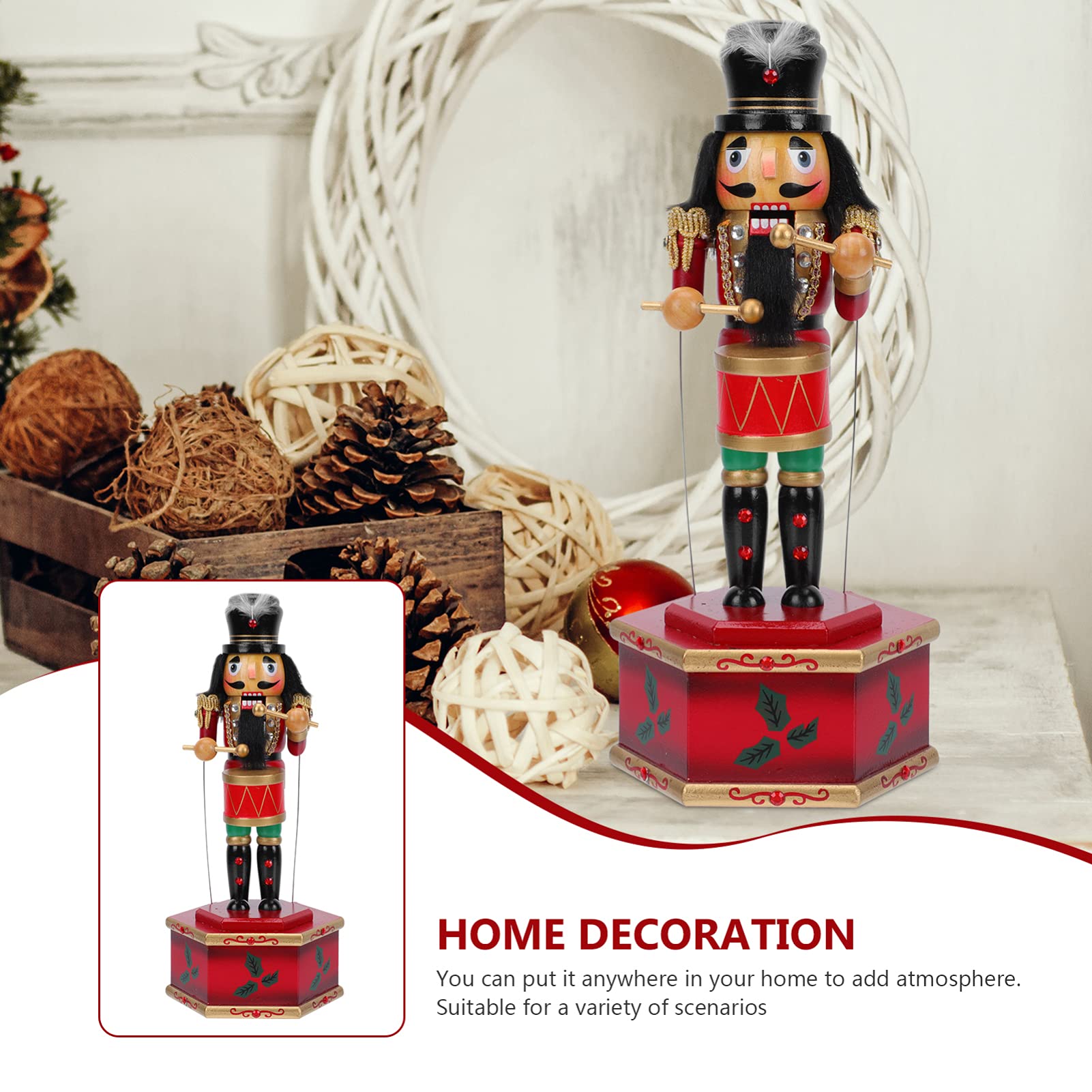 1pc Christmas Music Box - Nutcracker Themed Holiday Decor for Xmas Party, Kids Musical Instrument, Desktop Scene & Festive Props | Perfect for Home, Office & Holiday Gatherings