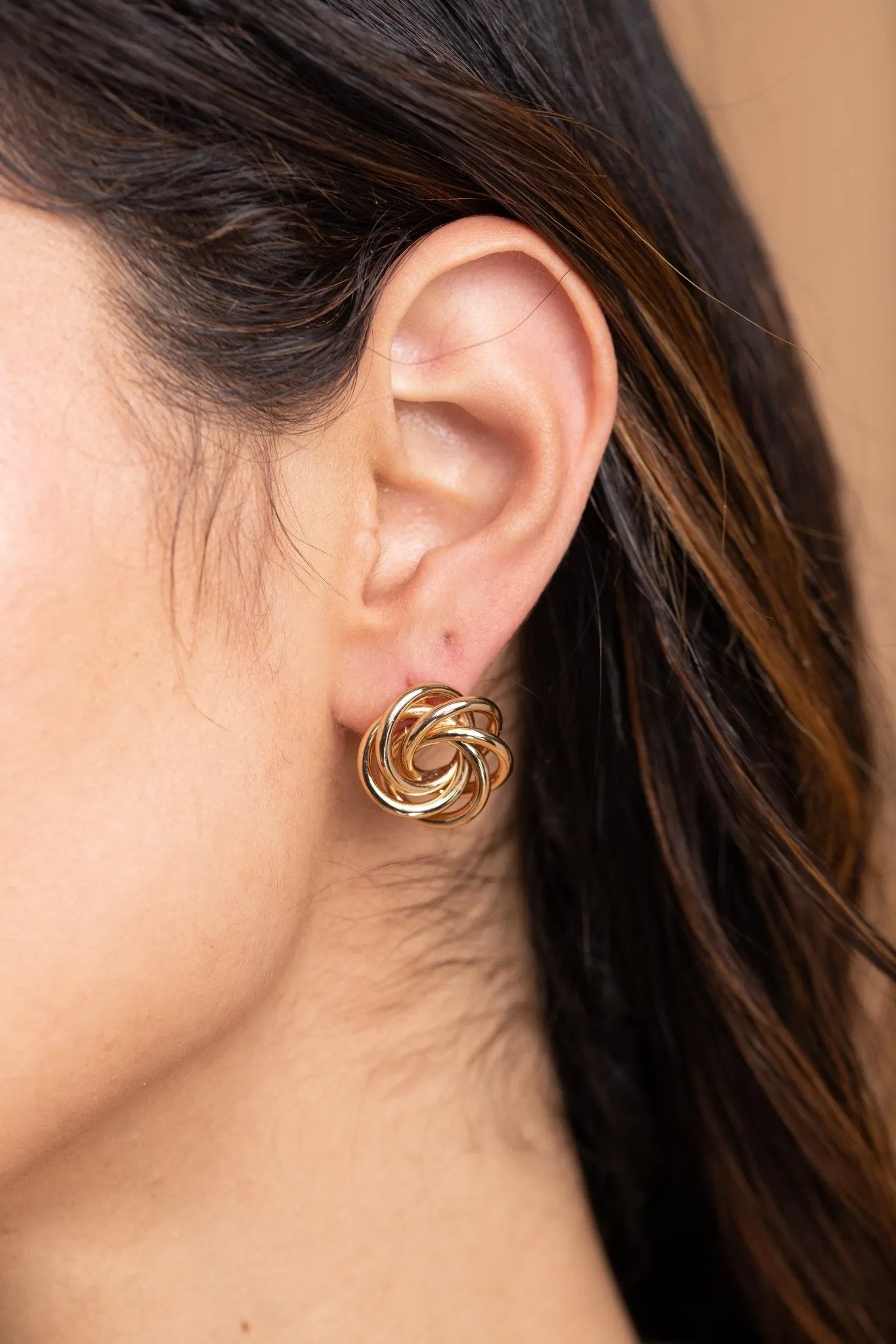 Gold Brass Stud Earrings Set - 14K Gold Plated Minimalist Stud Earrings for Women - Perfect for Everyday Wear, Parties & Gifts