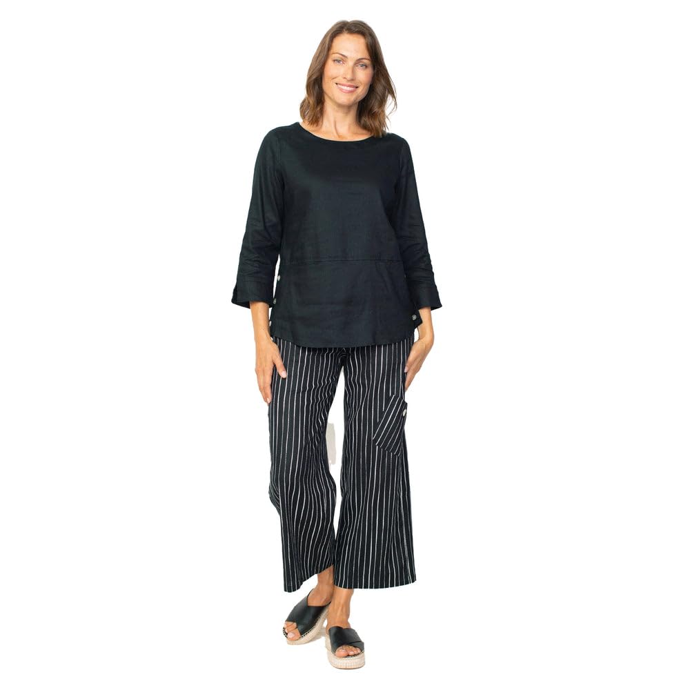 Breathable Linen Pocket Tunic for Women - Casual Summer Blouse with Pockets | Perfect for Beach, Travel & Everyday Wear