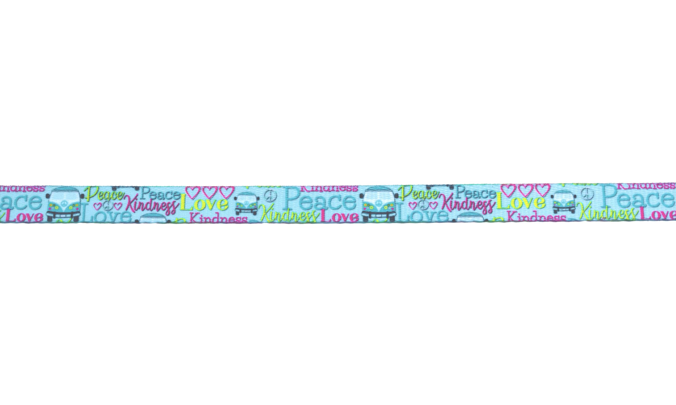 Country Brook Design - Love and Peace Polyester Webbing for DIY Crafts, Sewing Projects, and Home Decor | Durable and Stylish Fabric Trim for Bags, Belts, and Accessories | Perfect for Scrapbooking and Gift Wrapping