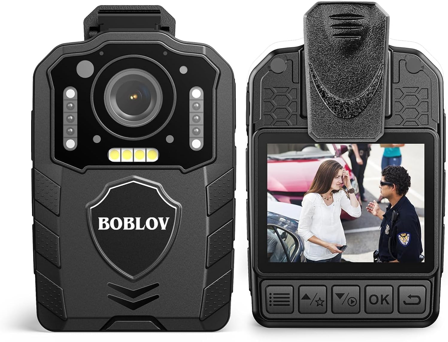 BOBLOV KJ25 1080P HD Body Camera with Night Vision, 64GB Storage & 3000mAh Battery for 13 Hours Recording - Pre/Post-Recording, Audio Capture - Ideal for Law Enforcement, Security Guards & Evidence Collection