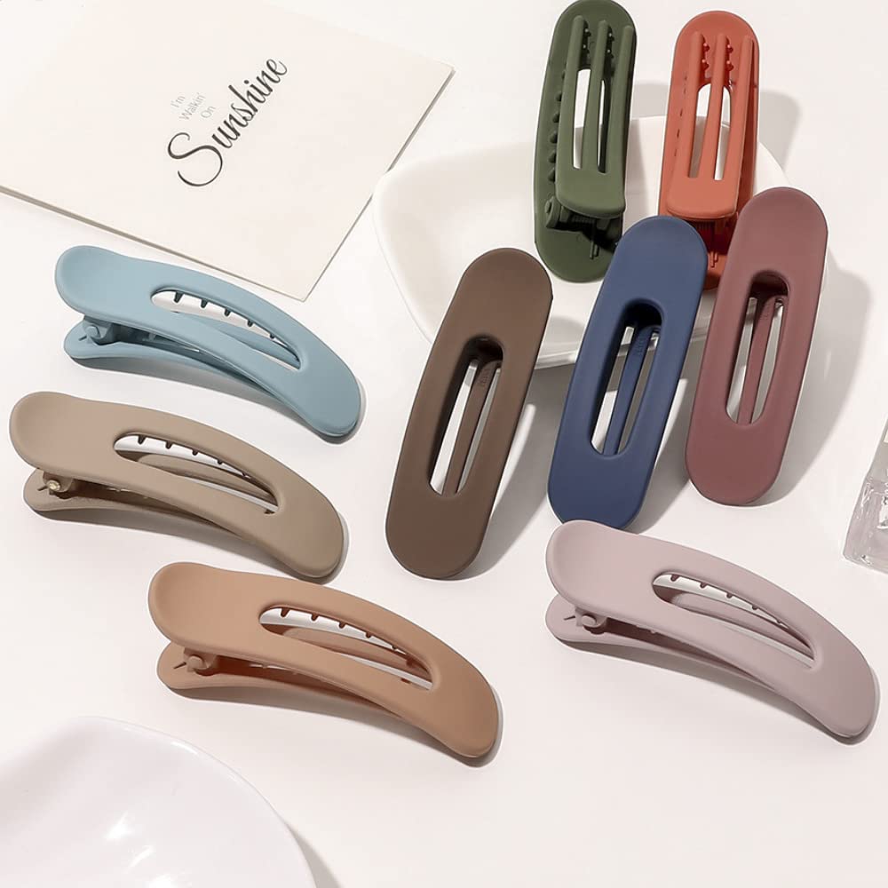 6 Pack French Concord Hair Clips - Matte Finish Alligator Hair Claw Clips for Women & Girls | Decorative Flat Snap Barettes, Banana & Duck Bill Clips | Perfect for School, Work, Parties & Everyday Styling