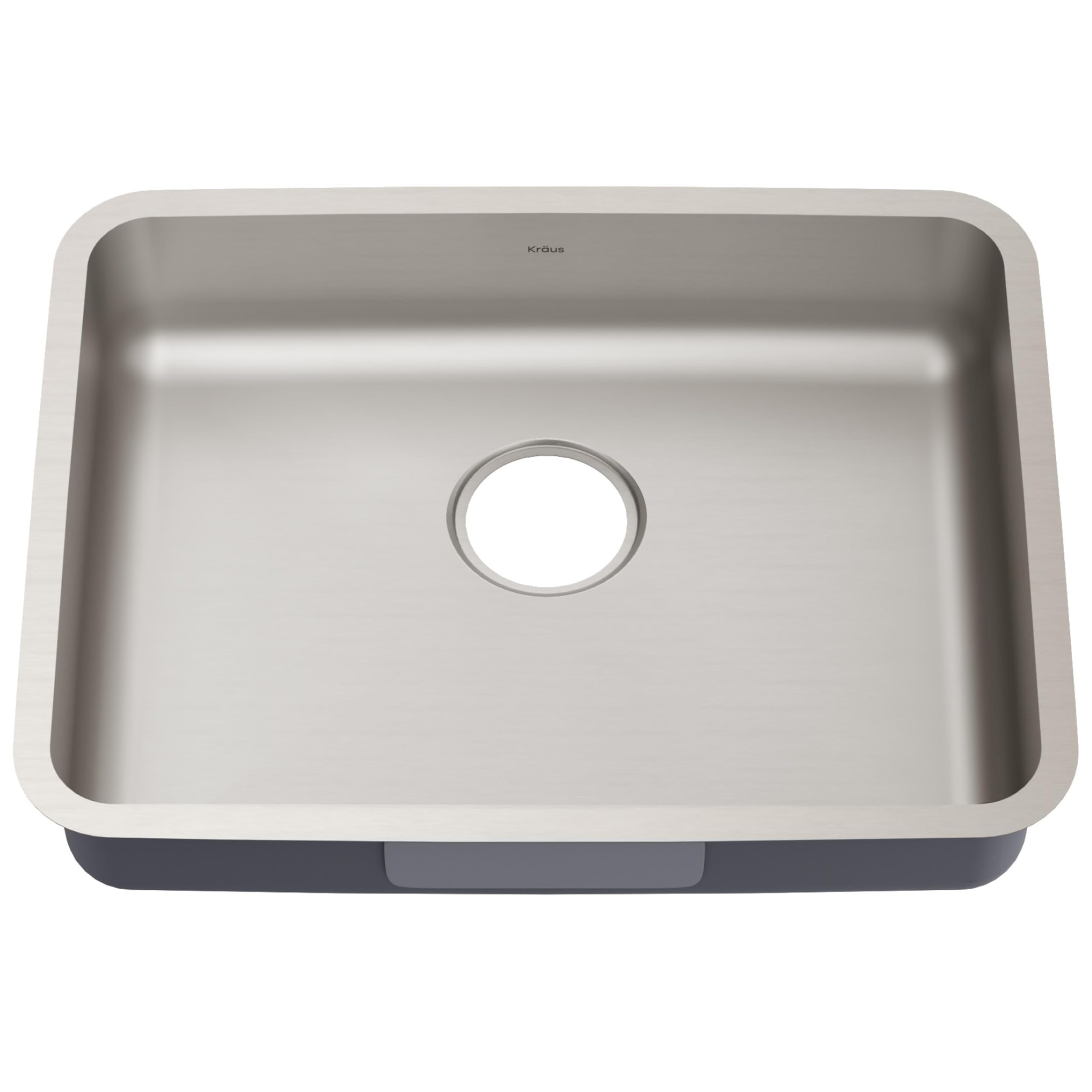 KRAUS Dex 25-inch Undermount 16 Gauge Stainless Steel Single Bowl ADA Compliant Kitchen Sink - KA1AS25B | Perfect for Modern Home, Restaurant & Commercial Kitchens