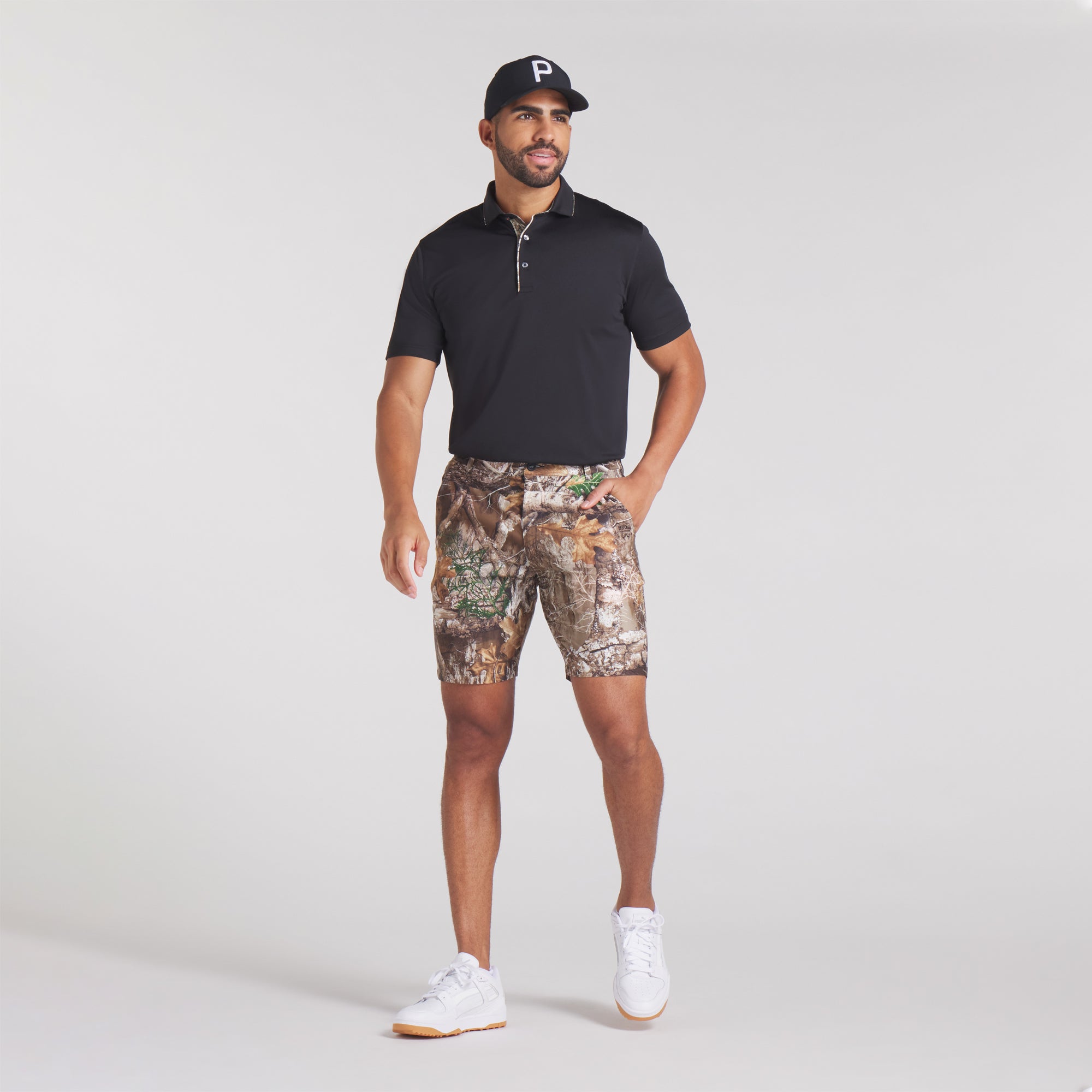 Realtree® Camo Tipped Golf Polo Shirt for Men - Moisture Wicking & UV Protection - Perfect for Golf, Outdoor Sports & Casual Wear
