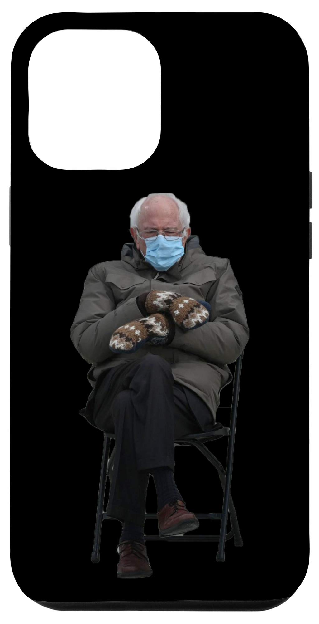 iPhone 12 Pro Max Case with Bernie Sanders Mittens Inauguration Meme - Funny Political Humor Phone Cover for Apple Fans & Meme Lovers (Perfect for Parties, Gifts & Social Media)