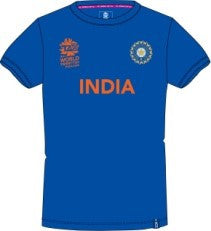 ICC Men's India Cricket Crew Neck T-Shirt - Poly TWC 11 (T20 2016) - Official Indian Sizes - Perfect for Cricket Matches & Fan Events