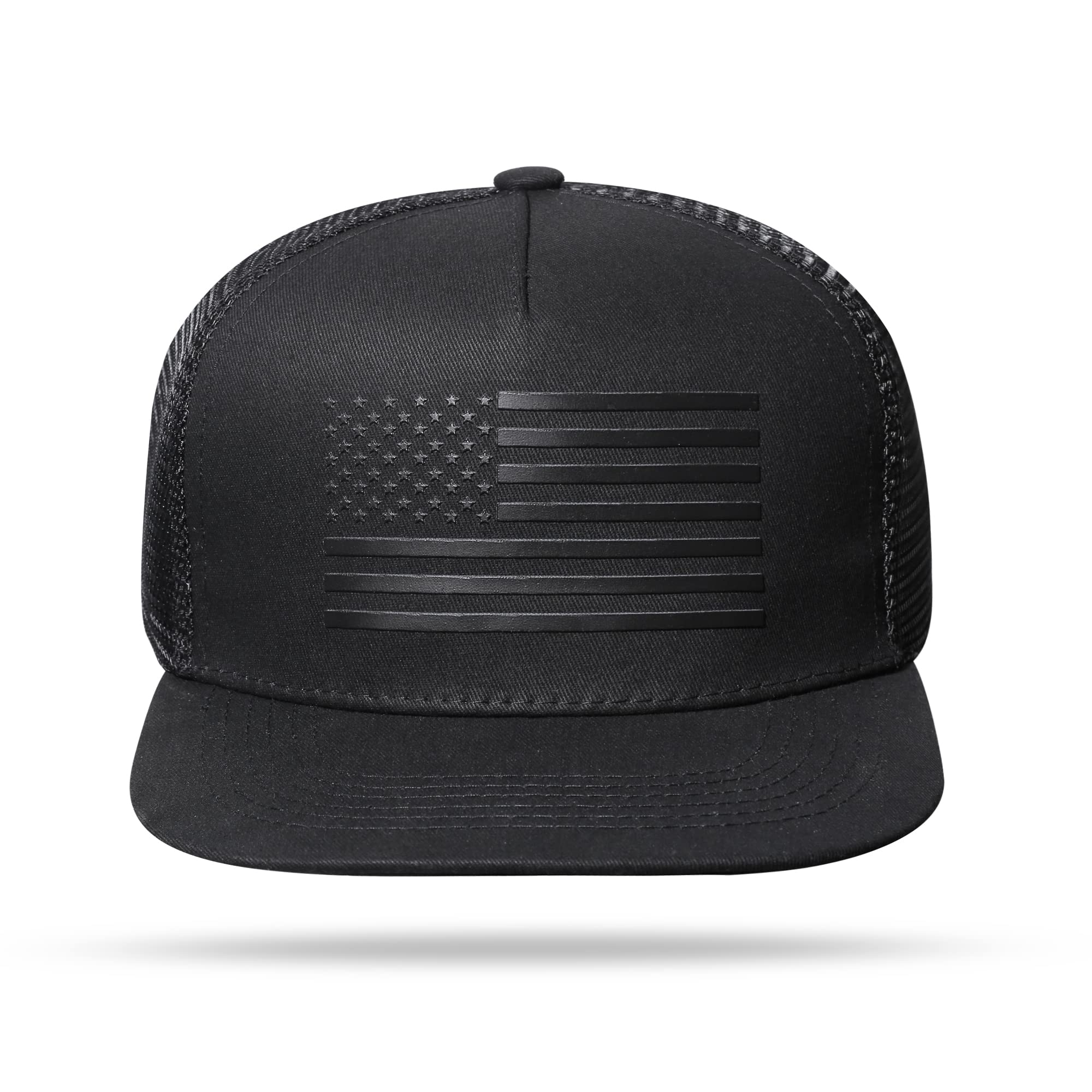 American Flag Snapback Trucker Hat for Men & Women - Adjustable, Breathable Mesh Baseball Cap with Flat Bill | Perfect for Sports, Outdoor Activities & Patriotic Events