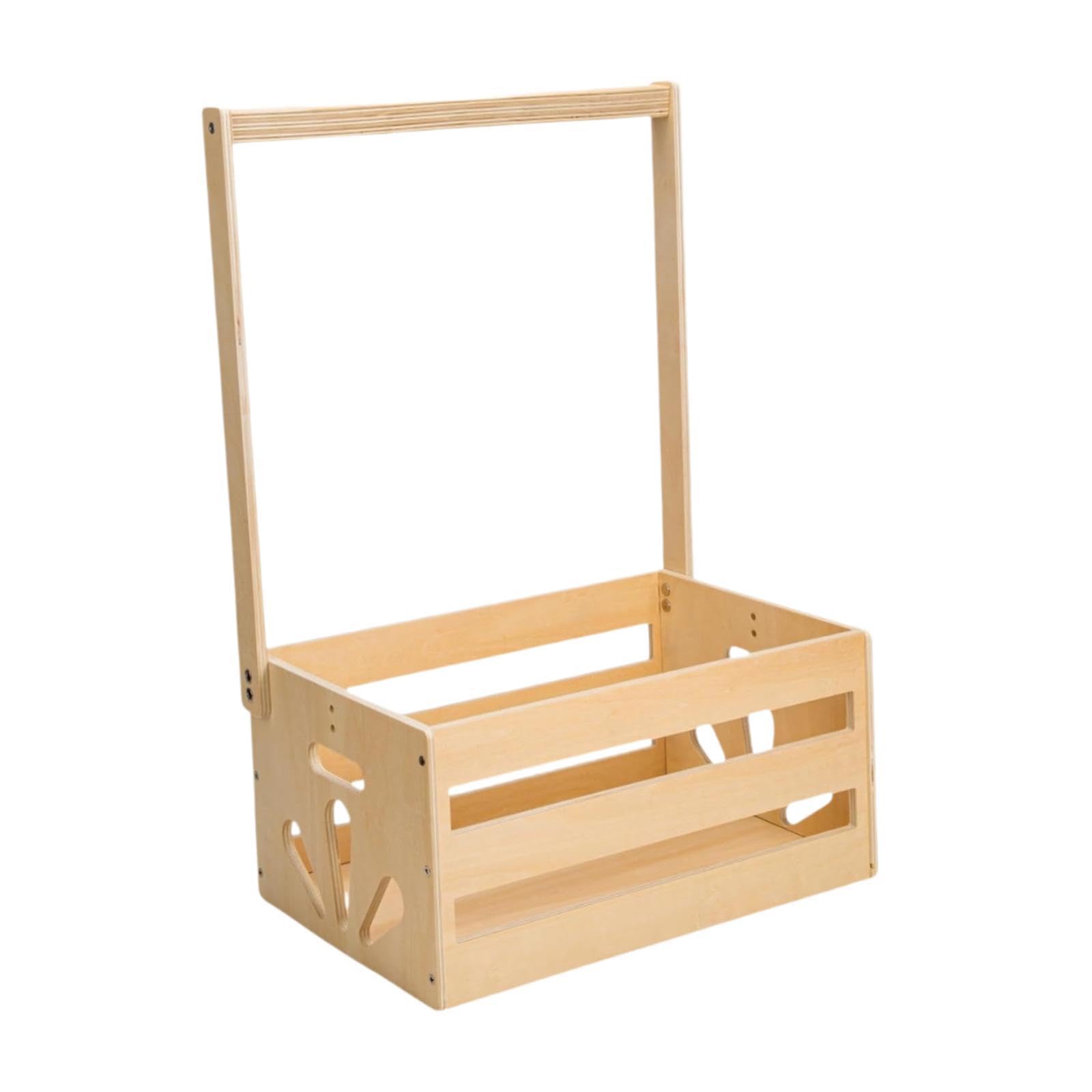 Sturdy Wooden Baby Shower Gift Basket with Handle - Perfect for New Parents | Nursery Storage, Baby Shower Decor & Newborn Essentials Organizer