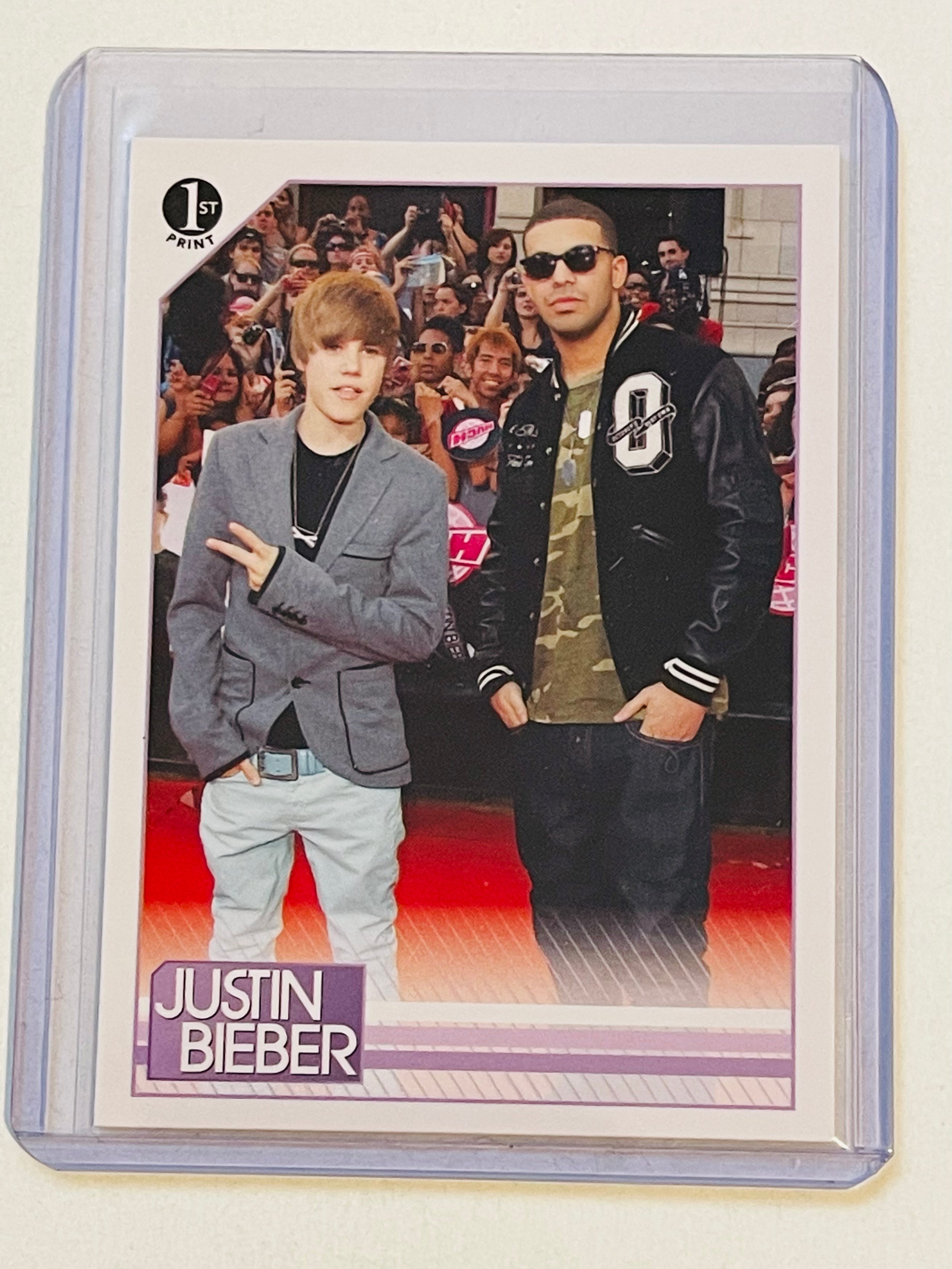 Justin Bieber & Drake 2010 Panini Trading Card - Limited Edition Collectible for Fans & Memorabilia Enthusiasts | Perfect for Display, Gifts & Sports Card Collections