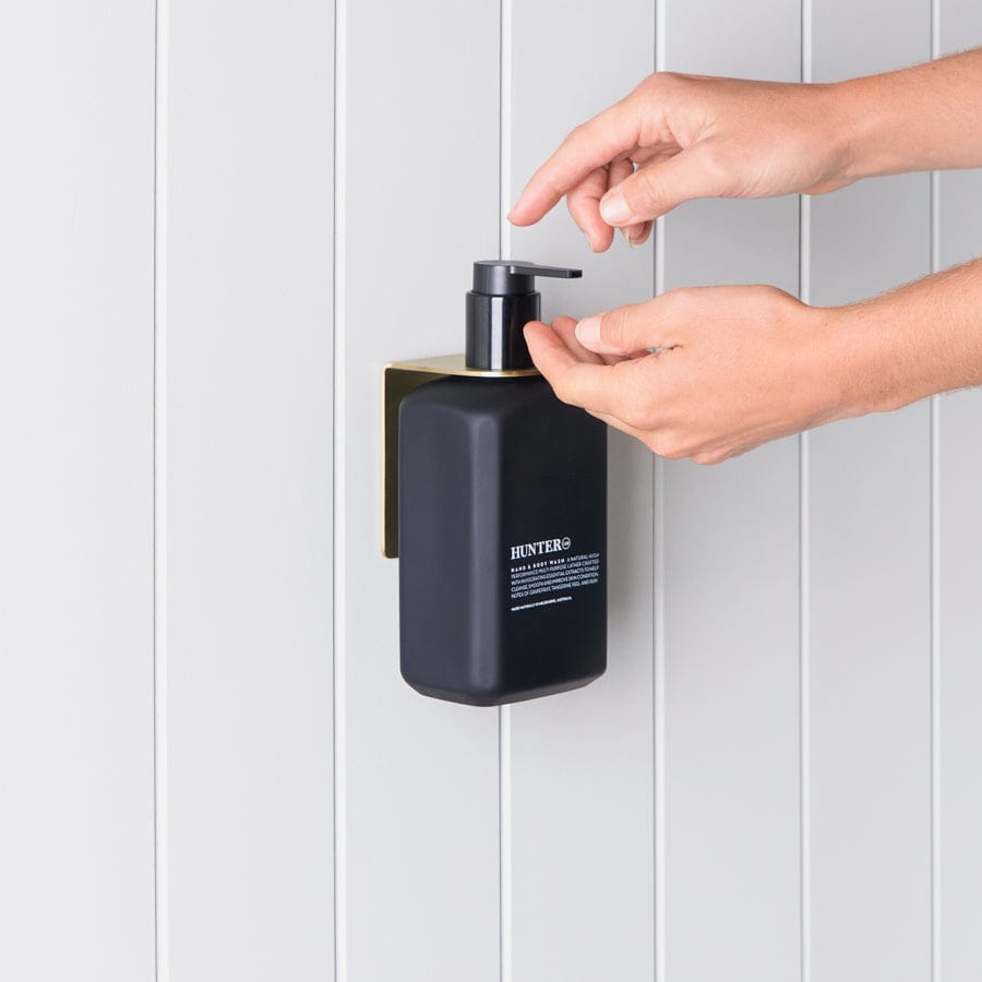 Brushed Brass Soap Bottle Holder - Elegant Bathroom Organizer for Liquid Soap Dispensers | Perfect for Kitchen, Bathroom, and Vanity Countertops