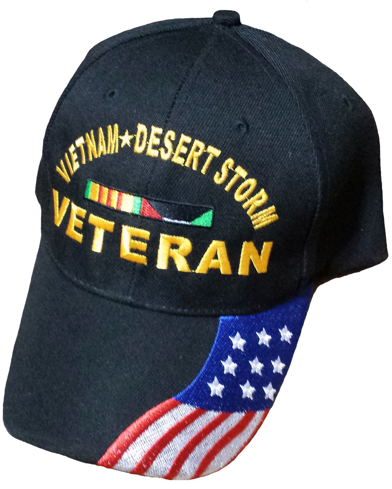Vietnam & Desert Storm Veteran Baseball Cap - Adjustable Black Military Hat for Men - Perfect for Veterans Day, Patriotic Events & Outdoor Activities