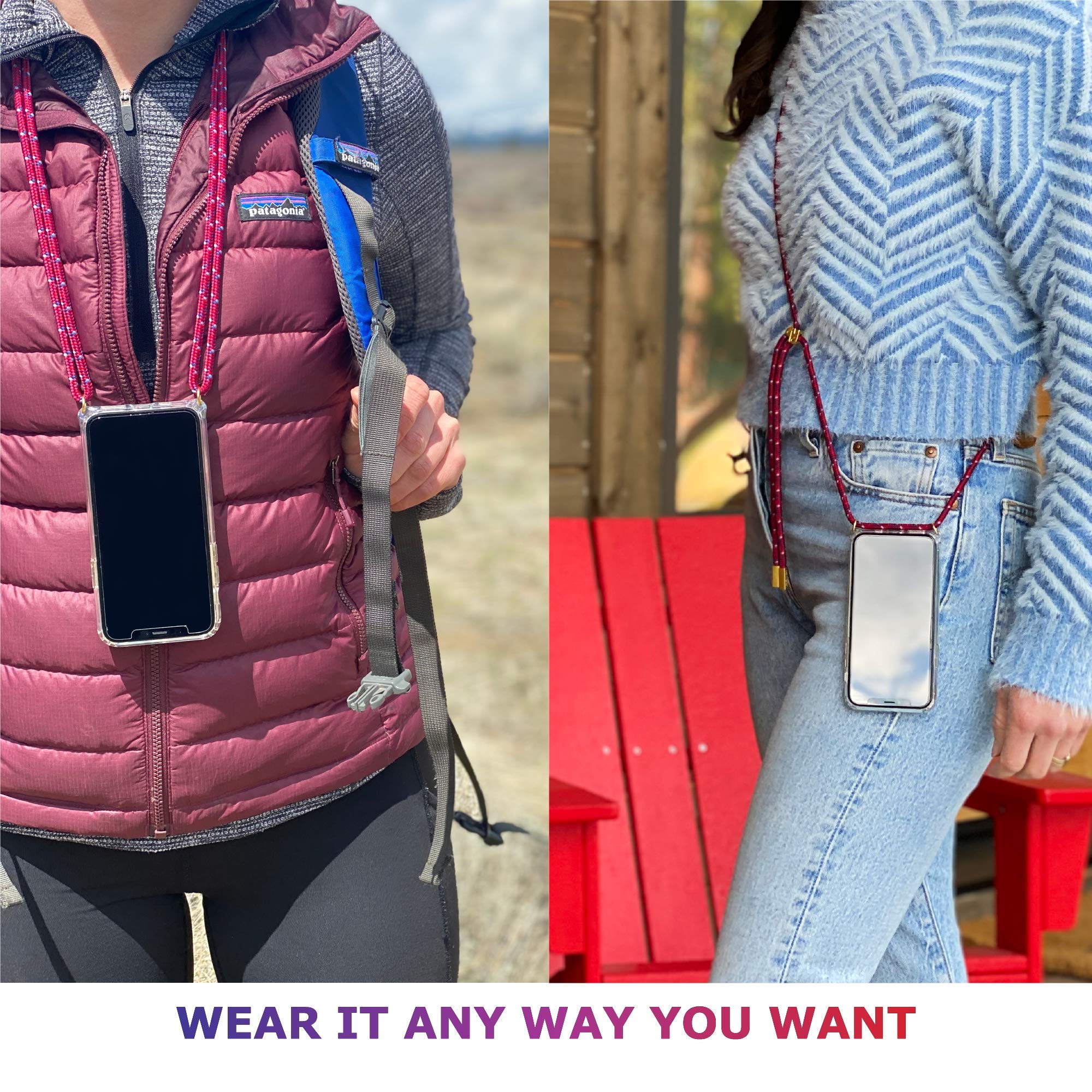 MYRA Crossbody Phone Case for iPhone 11 - Removable & Interchangeable Rope Strap - Misty Grey - Perfect for Travel, Shopping & Hands-Free Convenience