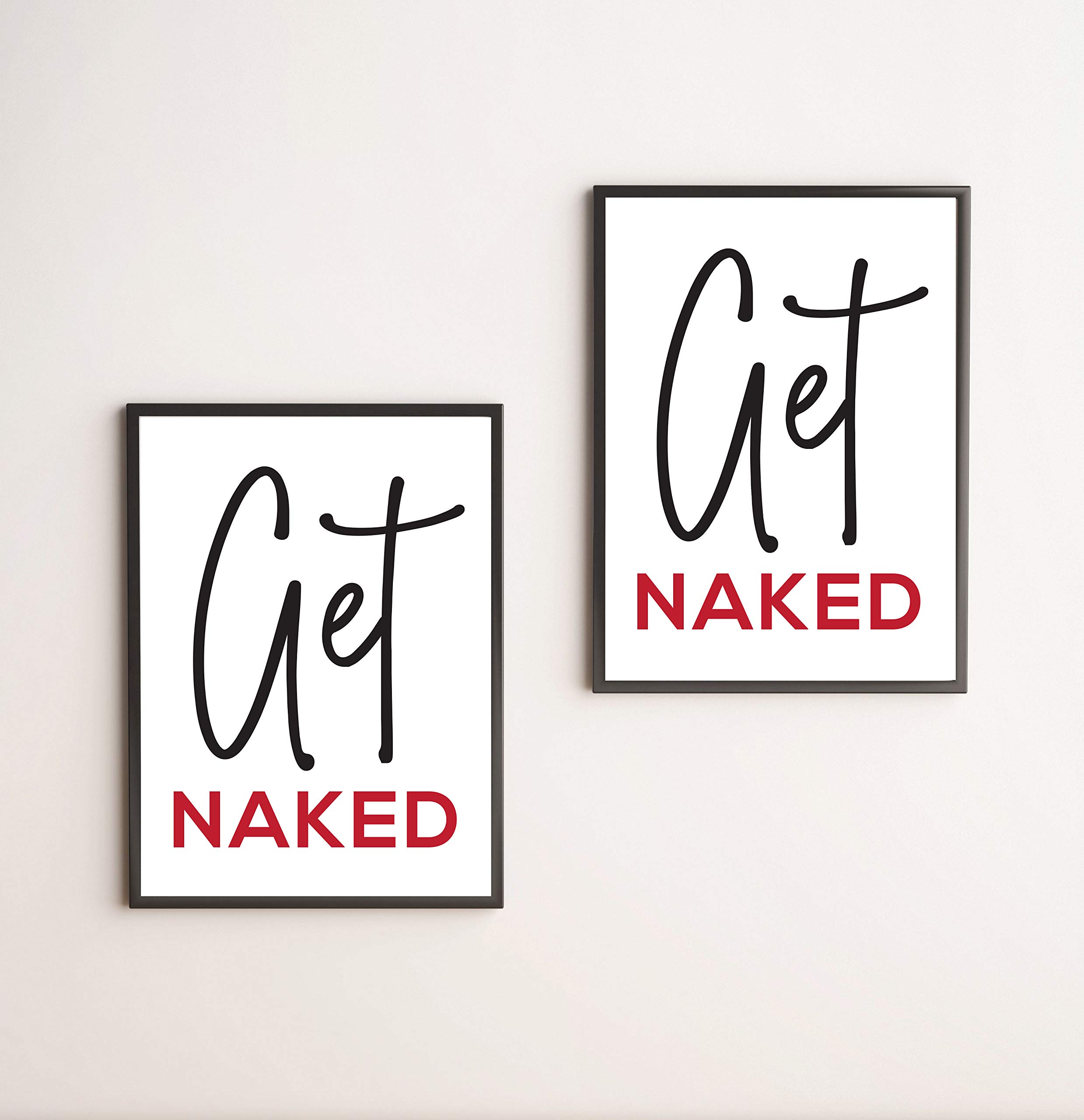 Naked Bathroom Decor - Farmhouse & Teen Room Wall Art - Unframed 8.5x11 Inch Poster for Couples Bedroom & Bathroom Decor | Perfect Above Bed Decor & Bathroom Wall Sign