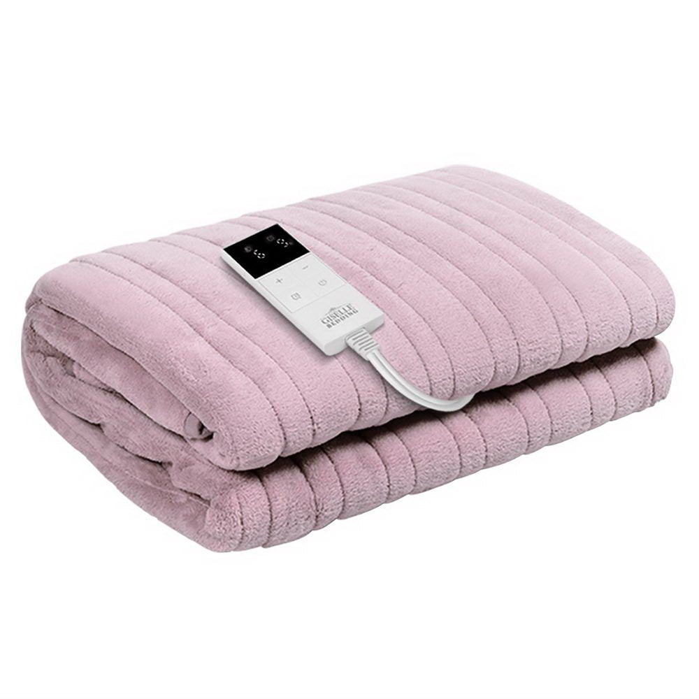 Electric Heated Throw Blanket - Soft Fleece Washable Pink Warming Blanket for Winter - Perfect for Cozy Nights, Sofa Lounging & Bed Comfort