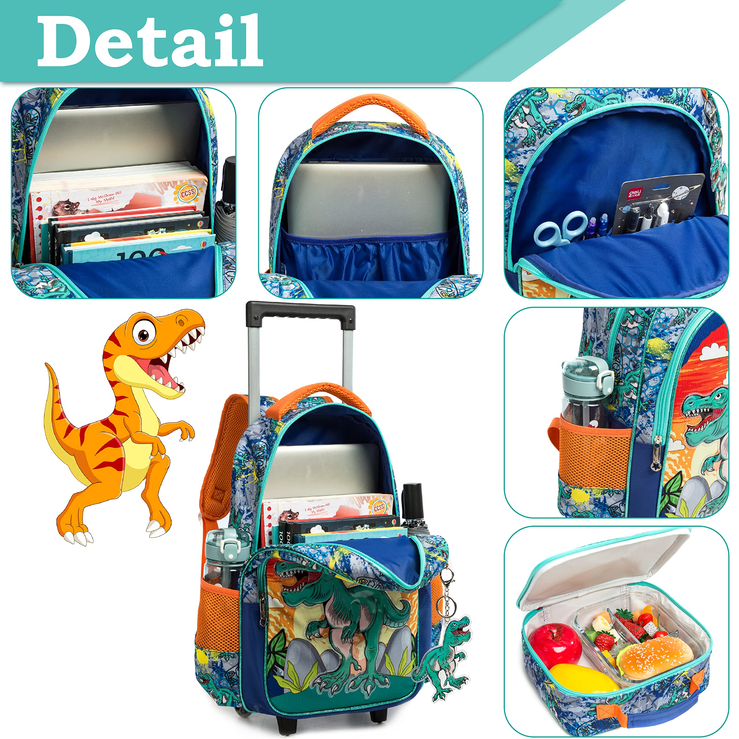 Unicorn 15.7 Inch School Backpack with Wheels for Girls - Perfect for Primary School & Travel
