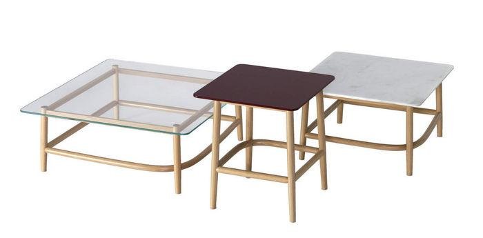 GTV Nendo Single Curve Low Table - Modern Minimalist Coffee Table for Living Room, Lounge, and Office Decor