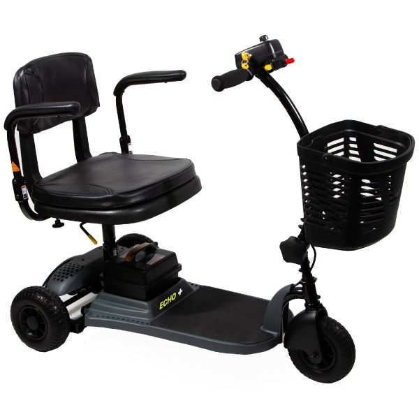 Shoprider Echo+ 3-Wheel Lightweight Mobility Scooter for Adults - Portable & Compact Electric Scooter for Indoor & Outdoor Use - Ideal for Shopping, Travel, and Daily Mobility Assistance