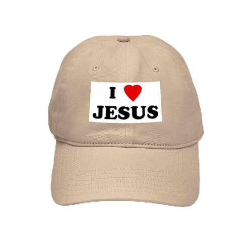 Khaki - I Love Jesus Cap
