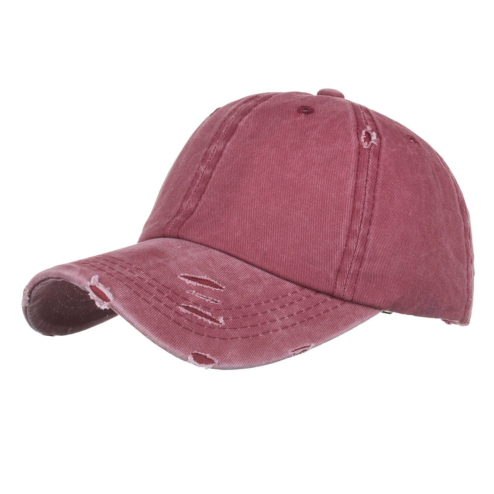 Breathable Adjustable Baseball Cap for Men & Women - Dad Hat for Running, Golf, Beach & Outdoor Activities - Fashion Sun Hat in Wine (One Size)