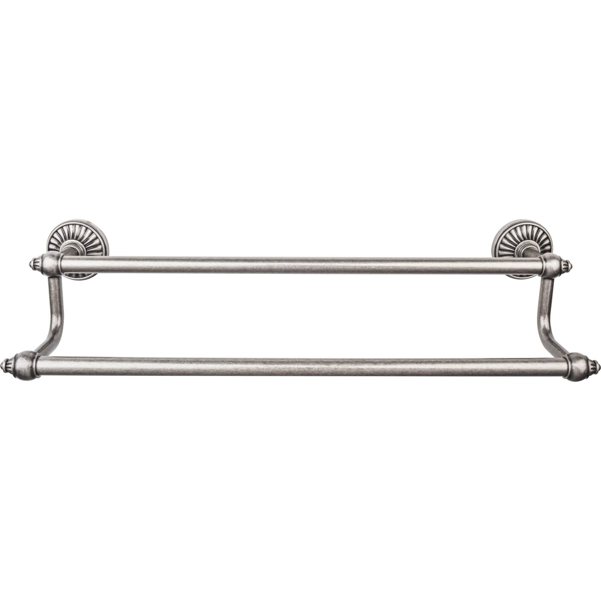 Top Knobs TUSC9-PTA Tuscany Double Towel Bar in Pewter Finish - Bathroom Towel Rack for Spa, Hotel & Home Decor