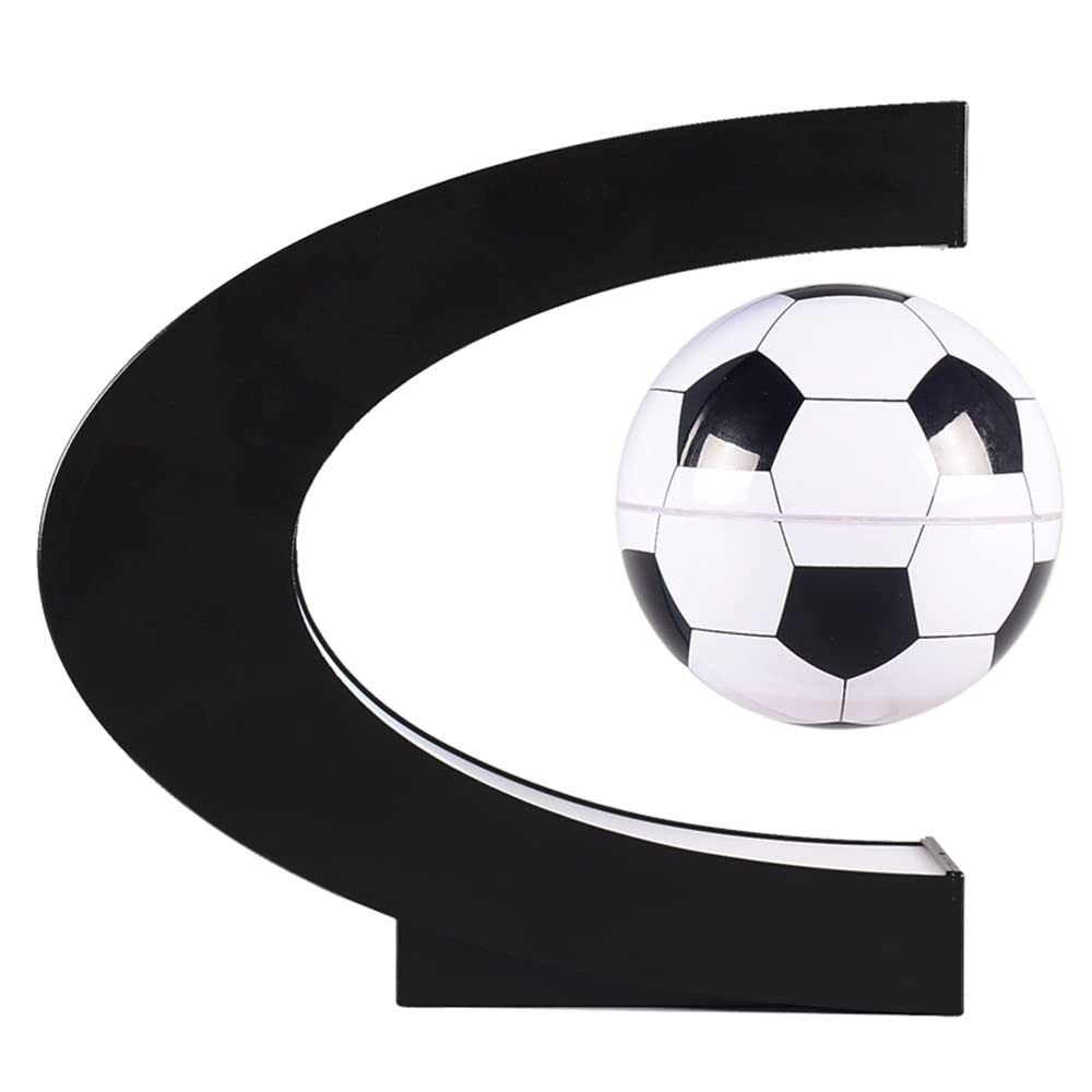 MAYBETTER Magnetic Levitation Floating Football with LED Lights - 3in Spinning Glowing Ball for Kids Toys, Office Desk Decor, Tech Gadgets - Perfect Gift for Football Fans, Christmas & Birthday Presents - Fun for Parties, Home & Office Entertainment