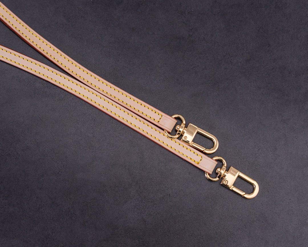 Genuine Vachetta Leather Shoulder Strap for Crossbody Bags - 39 inch (100cm) Adjustable Replacement Strap for Louis Vuitton Pochette, Mini Bags & NM Eva Favorite PM MM - Perfect for Everyday Use, Travel & Fashion Accessories