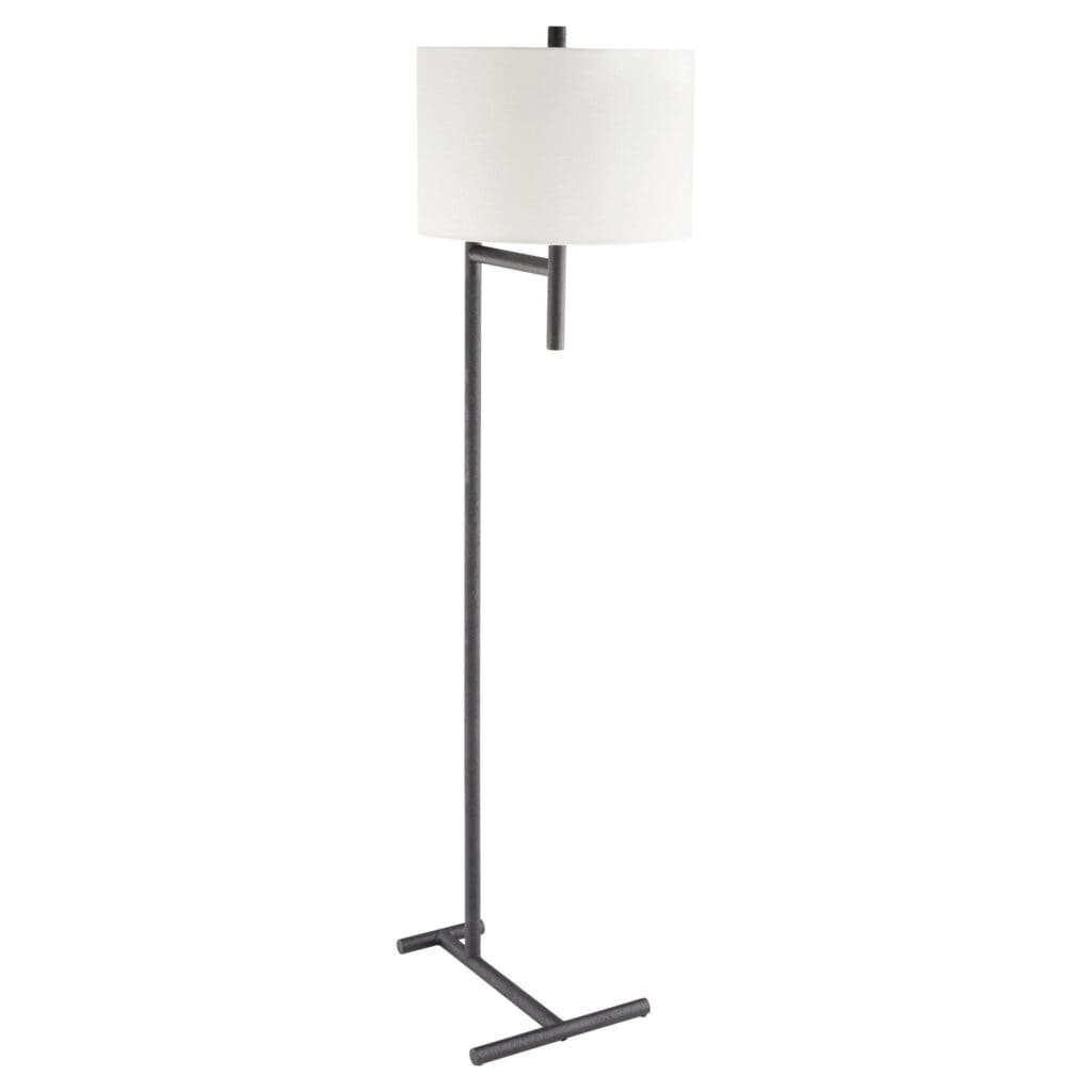 Cyan Design 11456 Ladon Modern Black Floor Lamp for Living Room, Bedroom & Office - Adjustable Height Standing Light with Fabric Shade