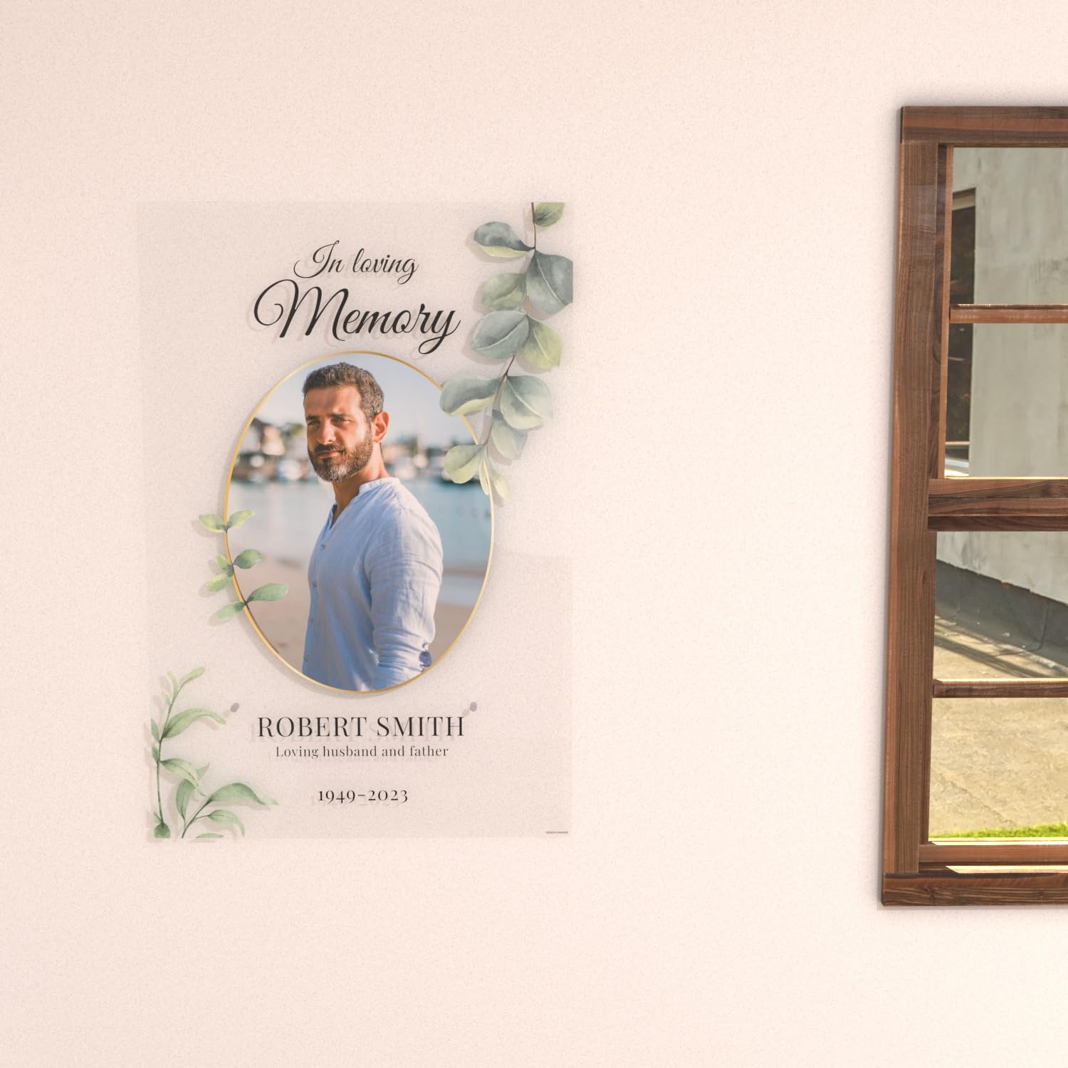 Personalized In Loving Memory Funeral Sign with Photo - Custom Celebration of Life Acrylic Sign - Memorial Service Decor - Perfect for Funeral Homes, Memorial Services & Home Tributes